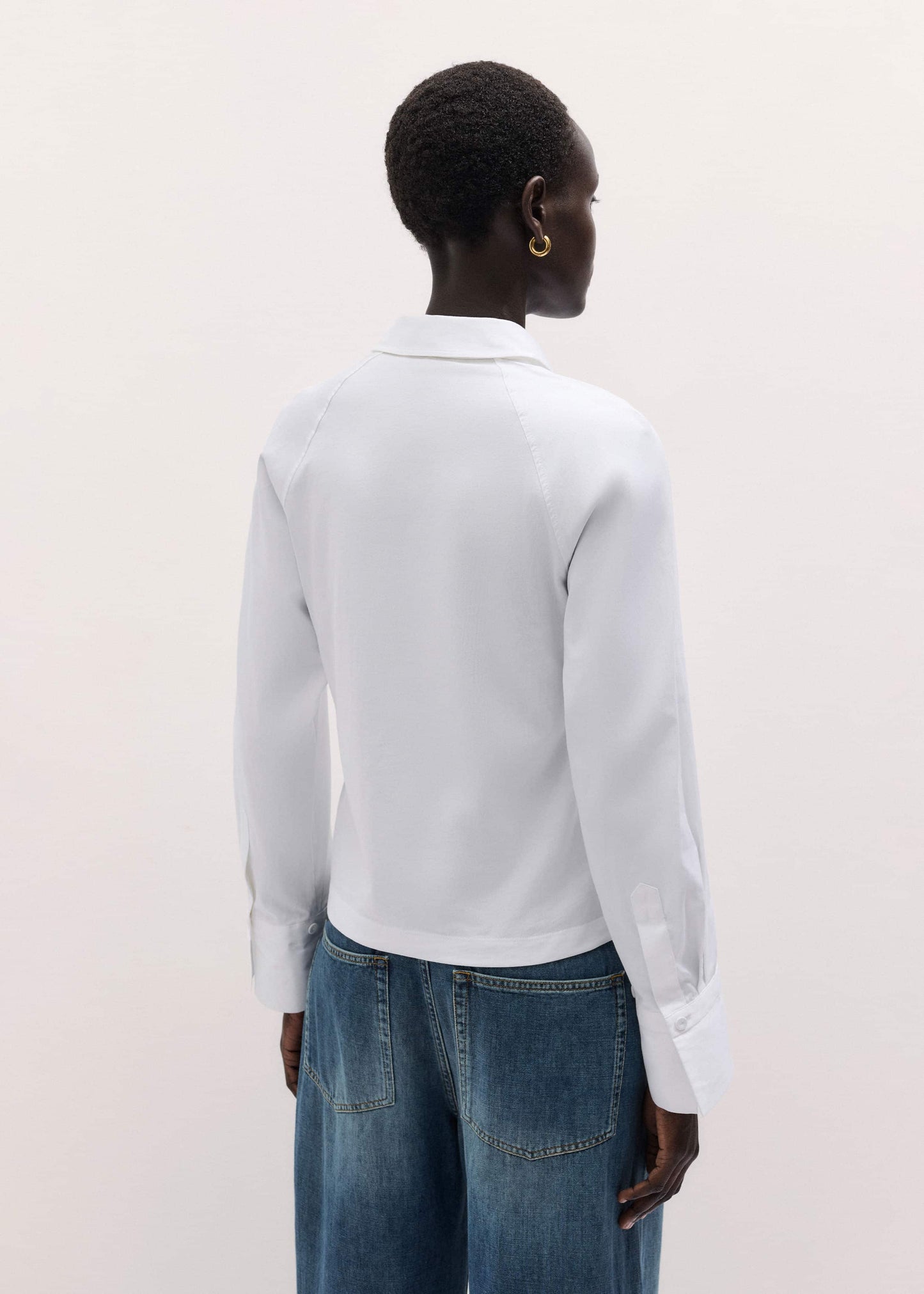 ME and EM Clothing White Raglan Shirt Layering Top