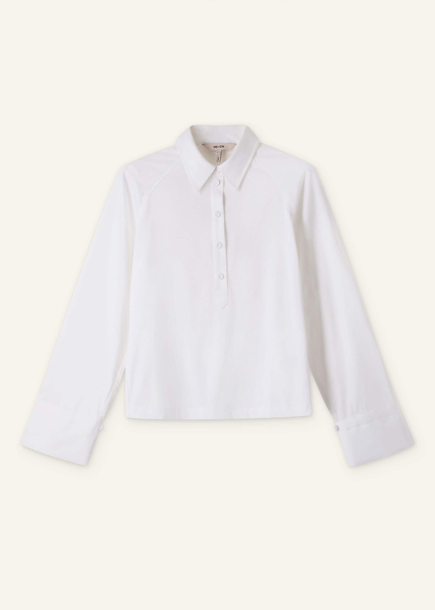ME and EM Clothing White Raglan Shirt Layering Top