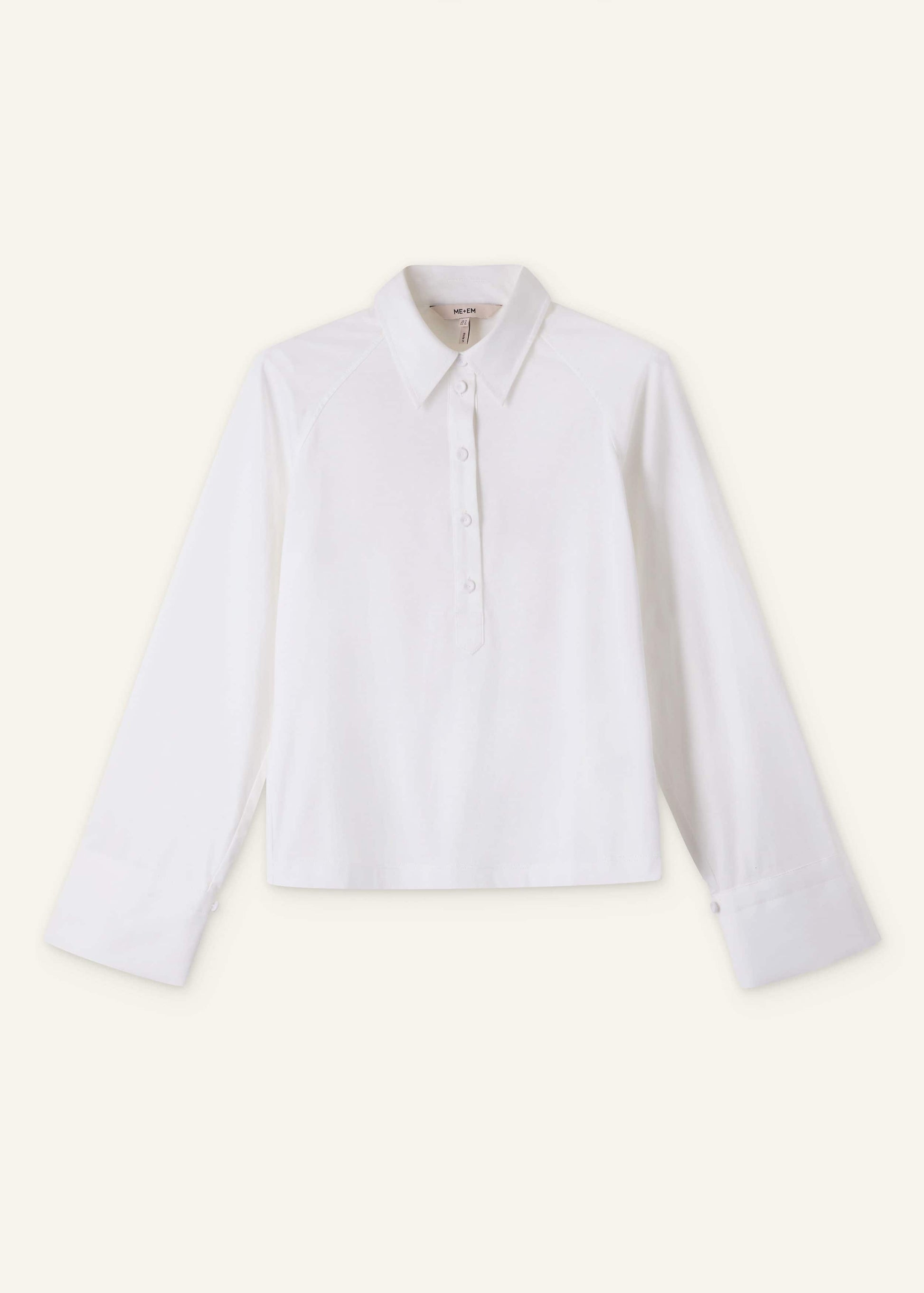 ME and EM Clothing White Raglan Shirt Layering Top