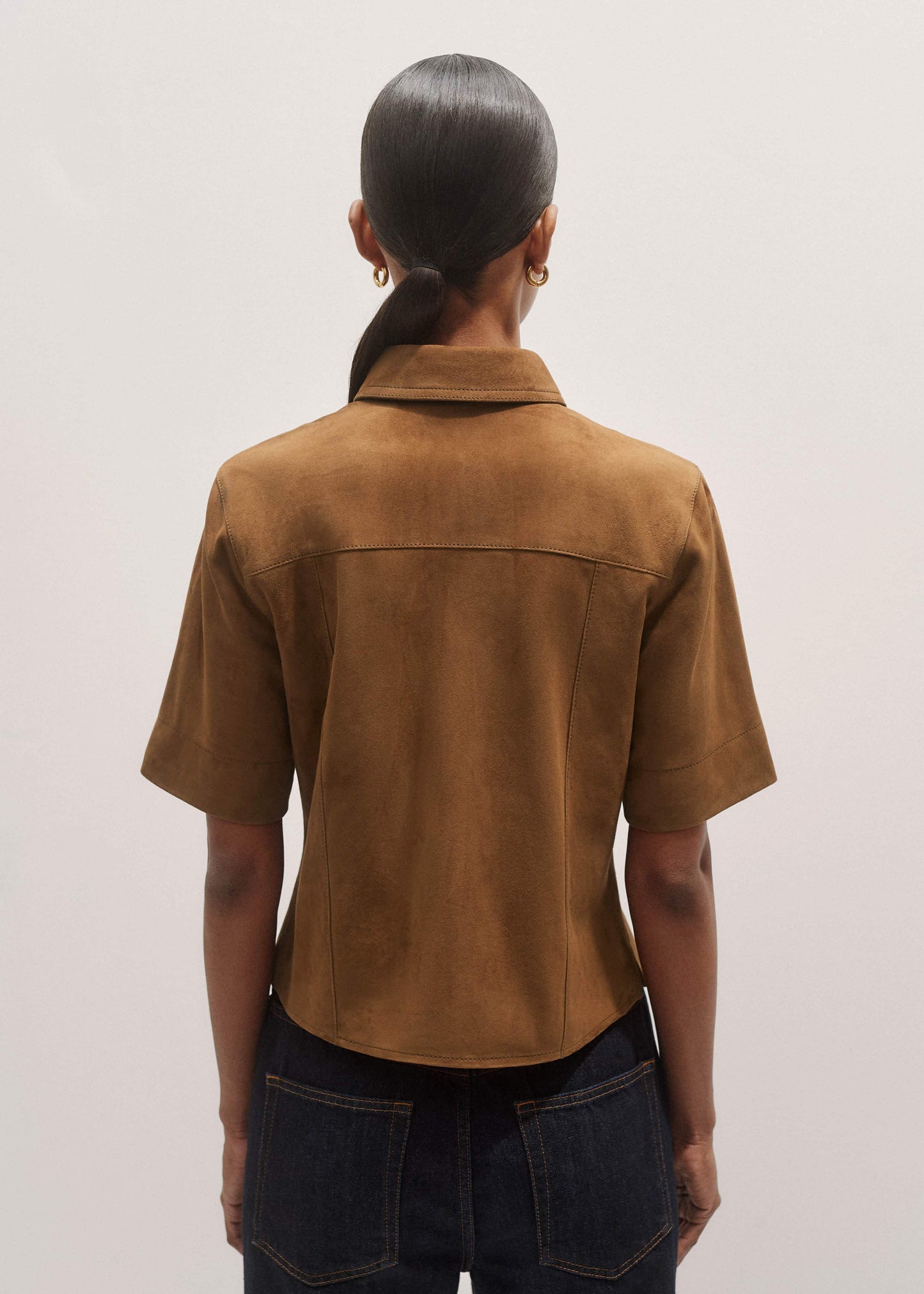 ME and EM Clothing Brown Paneled Shirt