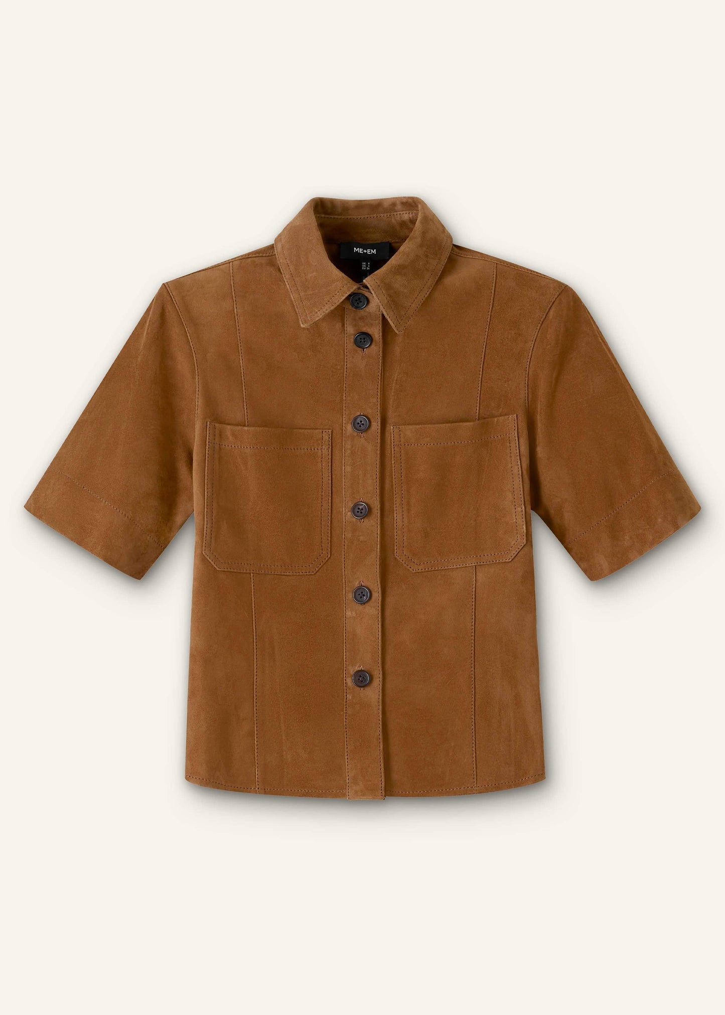 ME and EM Clothing Brown Paneled Shirt