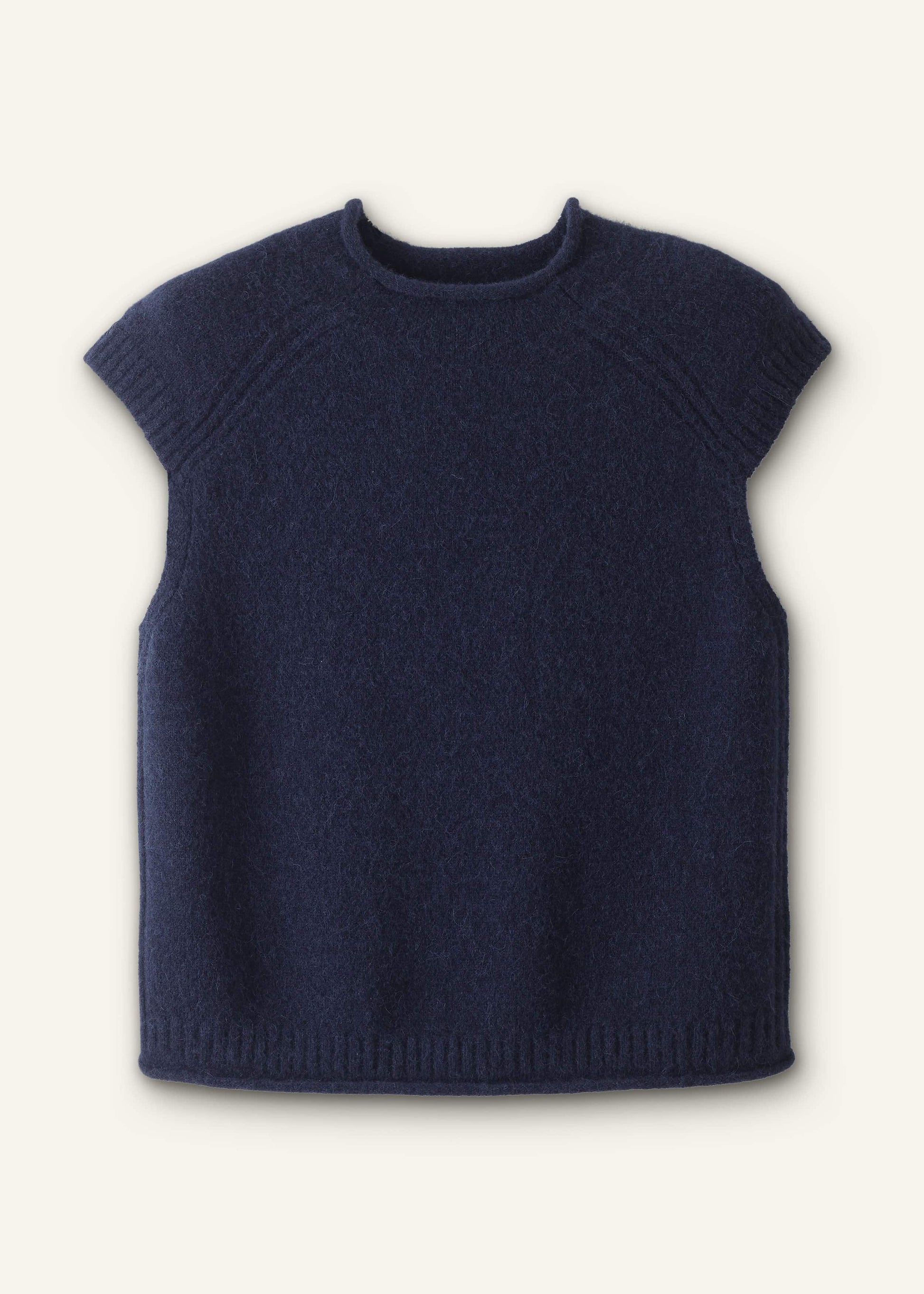 ME and EM Clothing Navy Roll Trim Straight Layering Sweater Vest