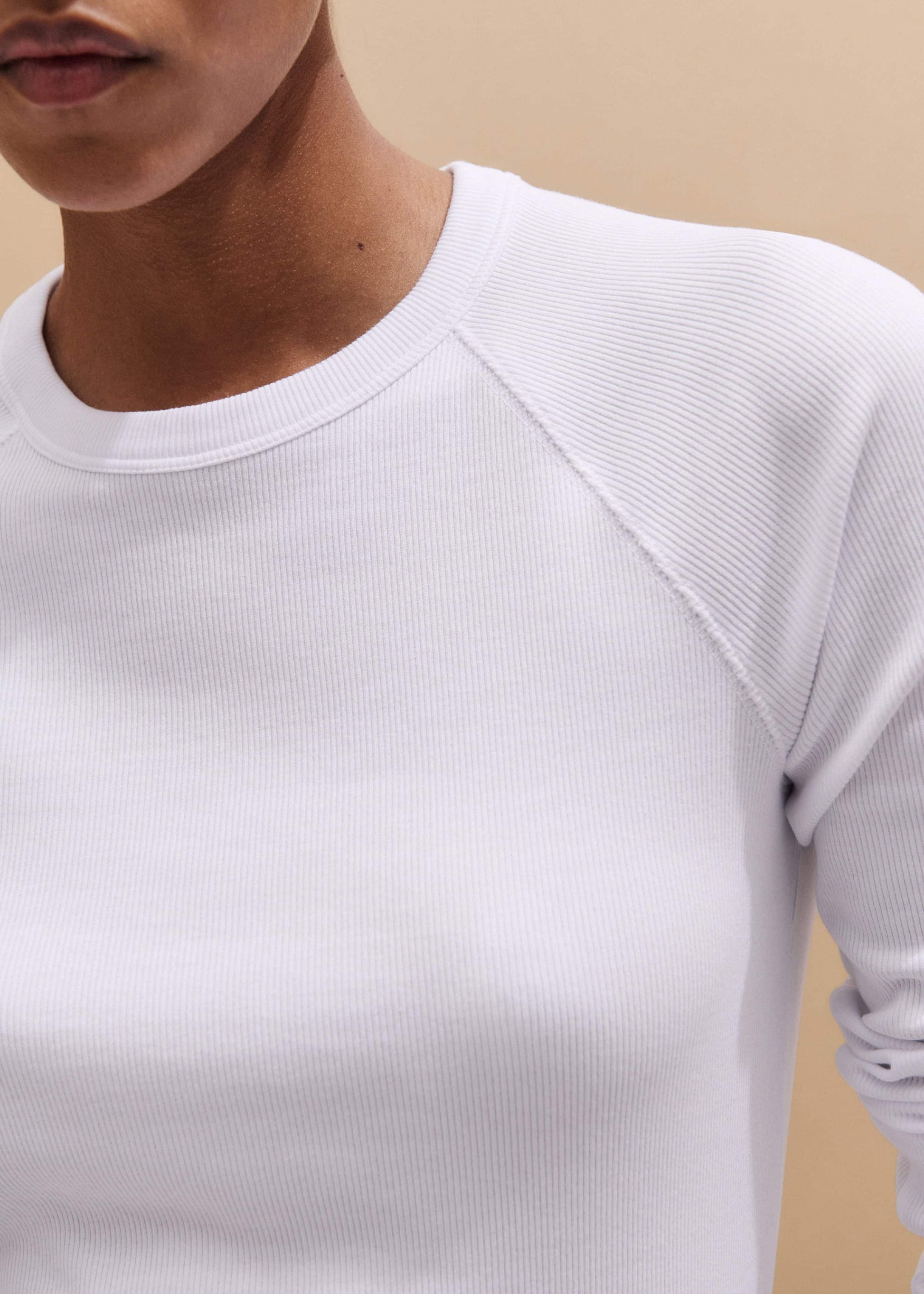 ME and EM Clothing White Ultimate Slim Baseball Top