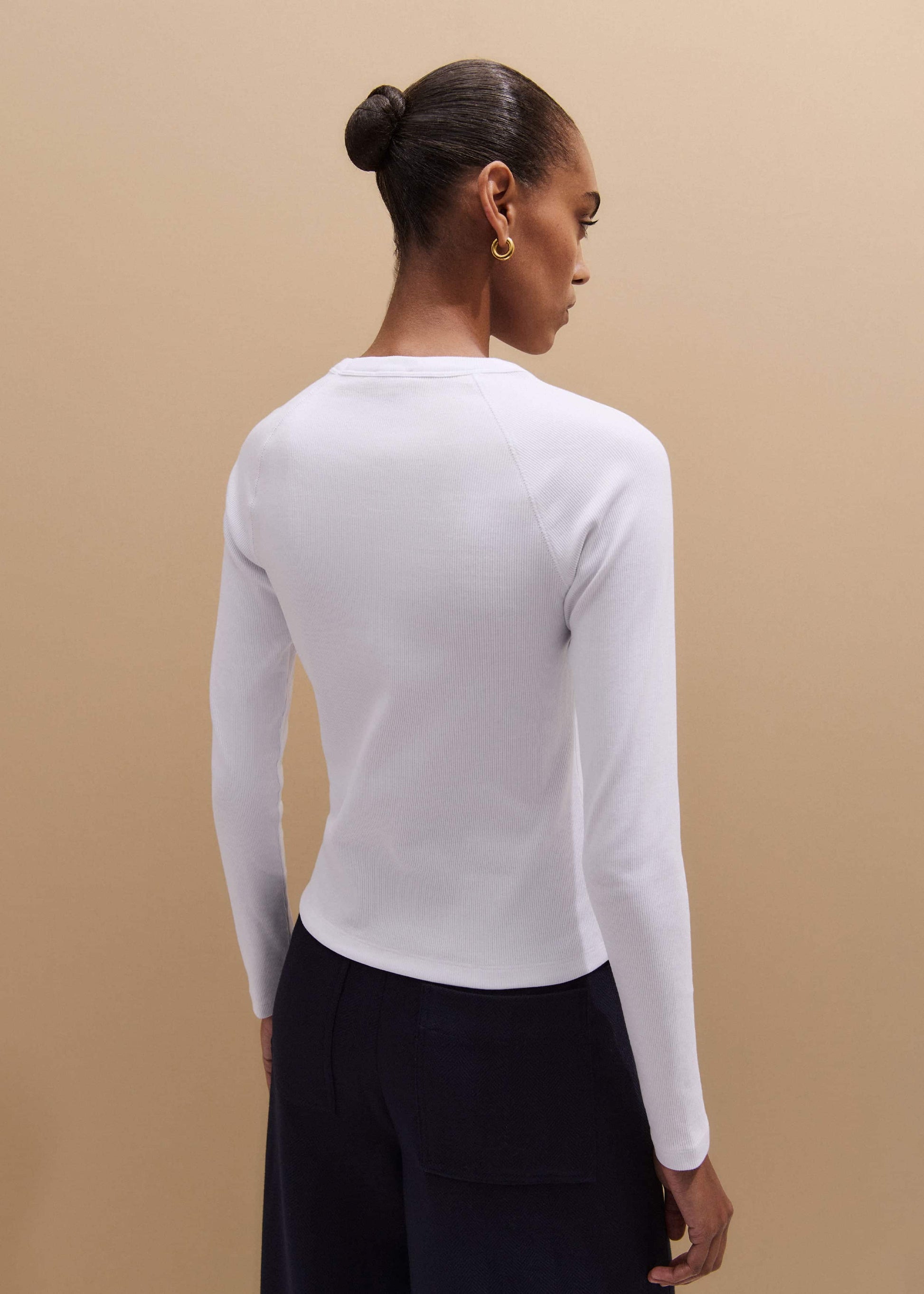 ME and EM Clothing White Ultimate Slim Baseball Top