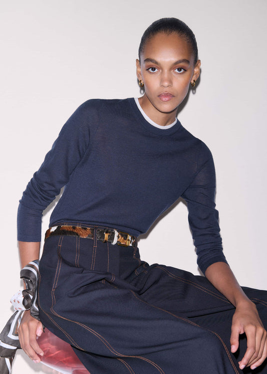 ME and EM Clothing Navy Barely There Sweater