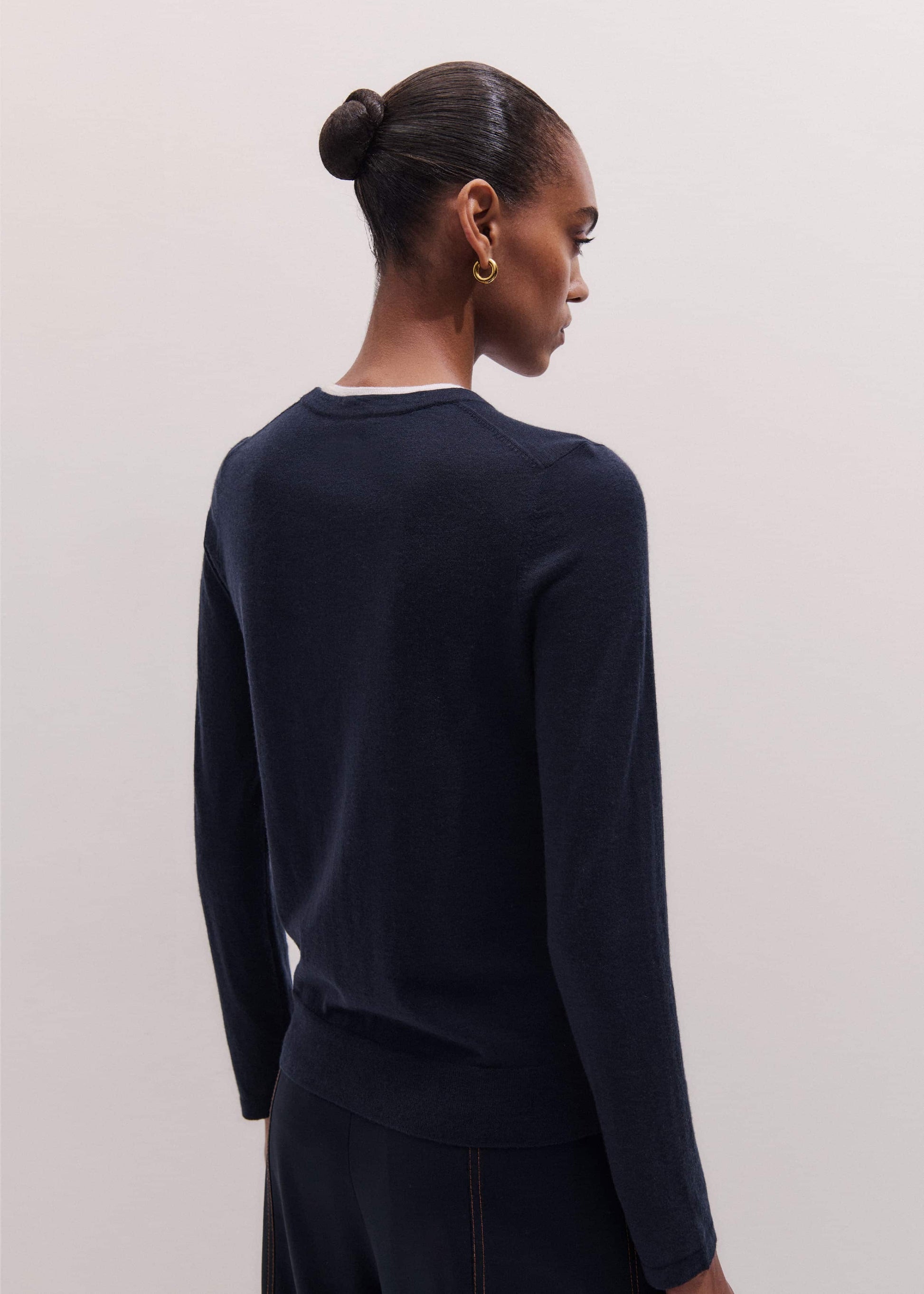 ME and EM Clothing Navy Barely There Sweater