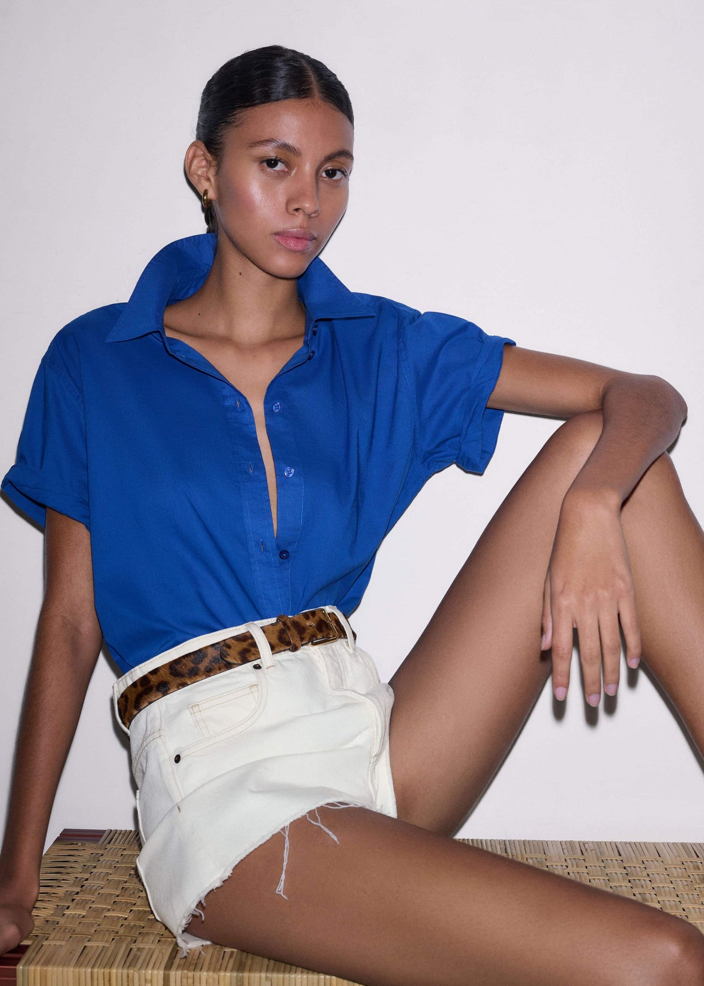 ME and EM Clothing Blue Turn-Up Cuff Shirt