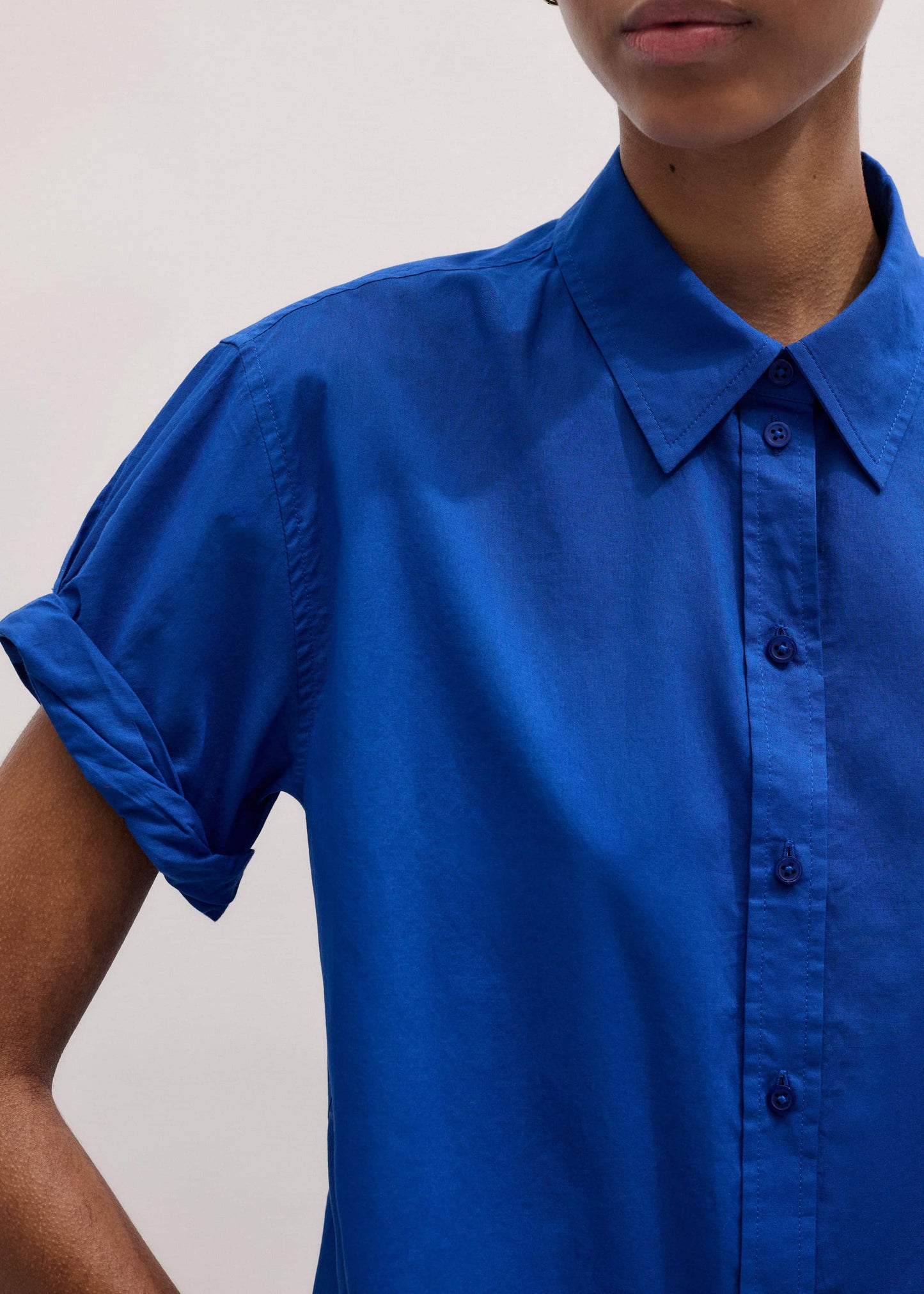 ME and EM Clothing Blue Turn-Up Cuff Shirt