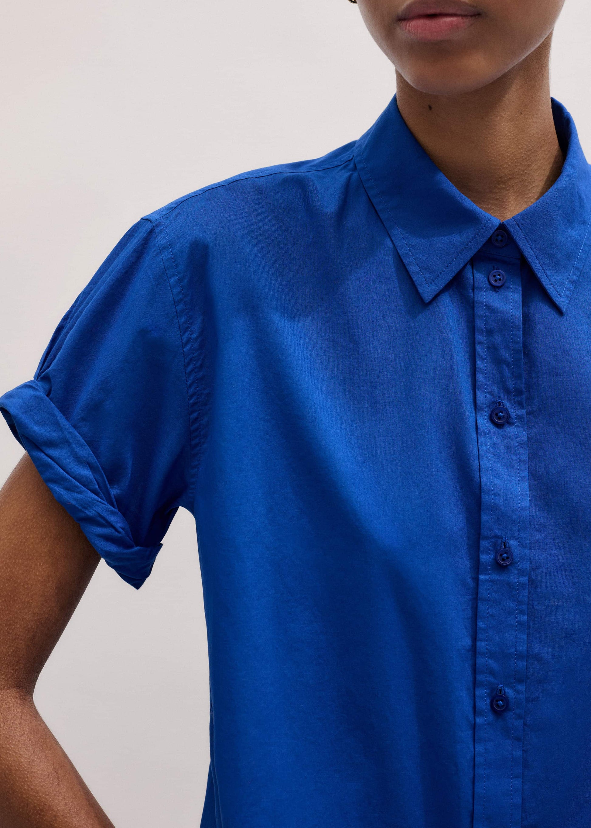 ME and EM Clothing Blue Turn-Up Cuff Shirt