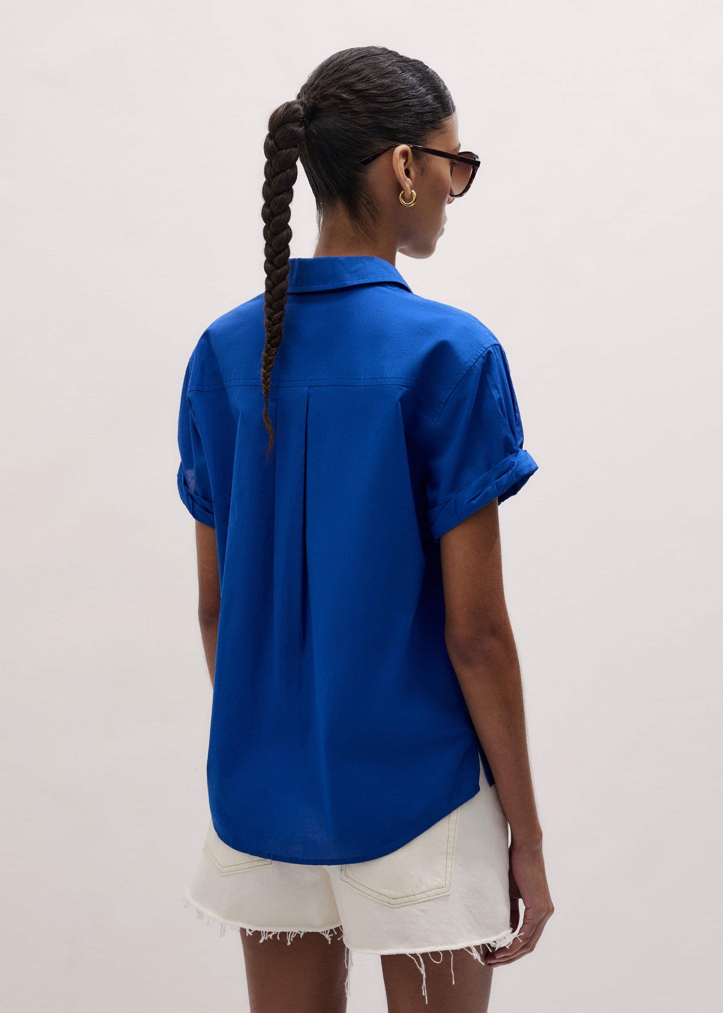 ME and EM Clothing Blue Turn-Up Cuff Shirt