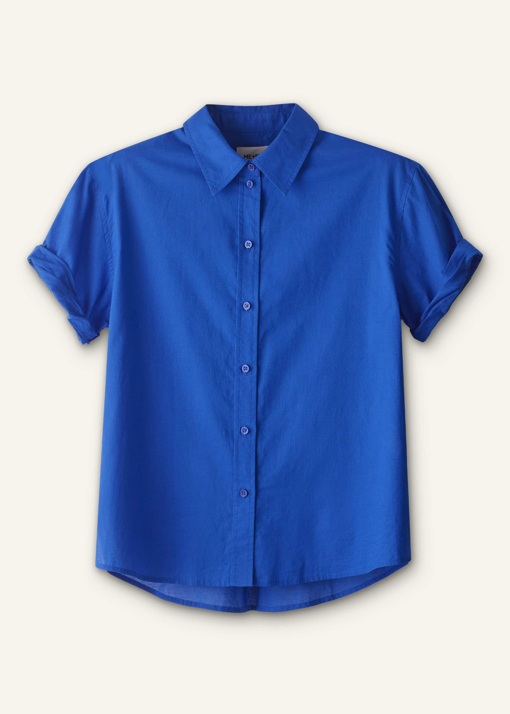 ME and EM Clothing Blue Turn-Up Cuff Shirt