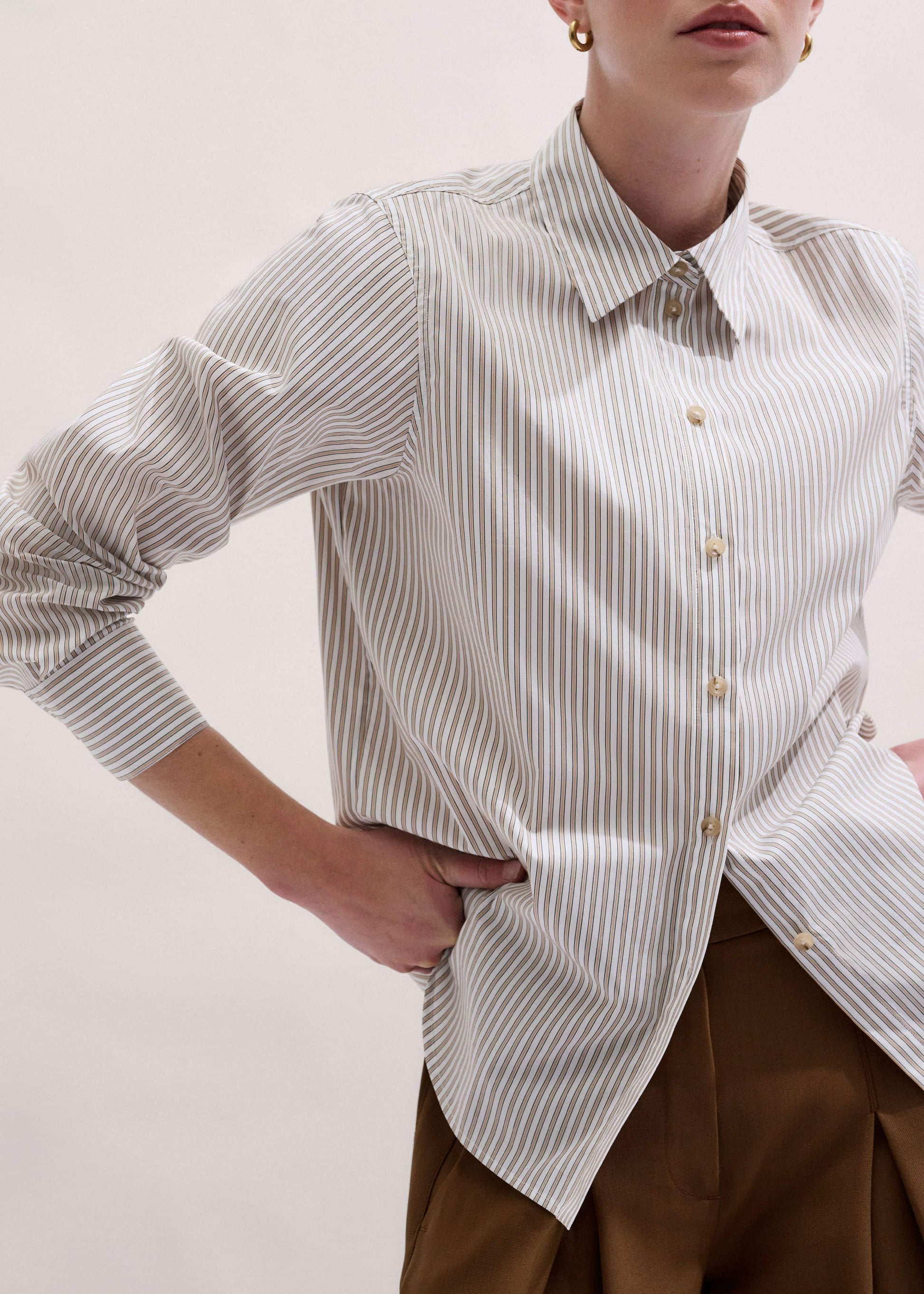 ME and EM Clothing White Stripe Relaxed Forever Shirt