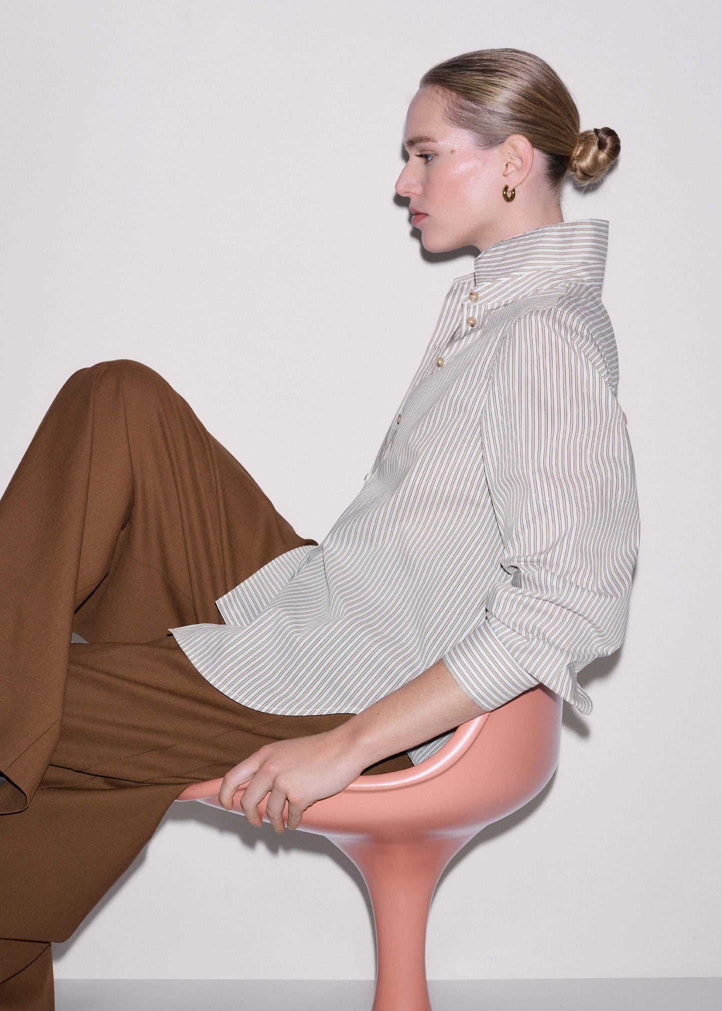 ME and EM Clothing White Stripe Relaxed Forever Shirt