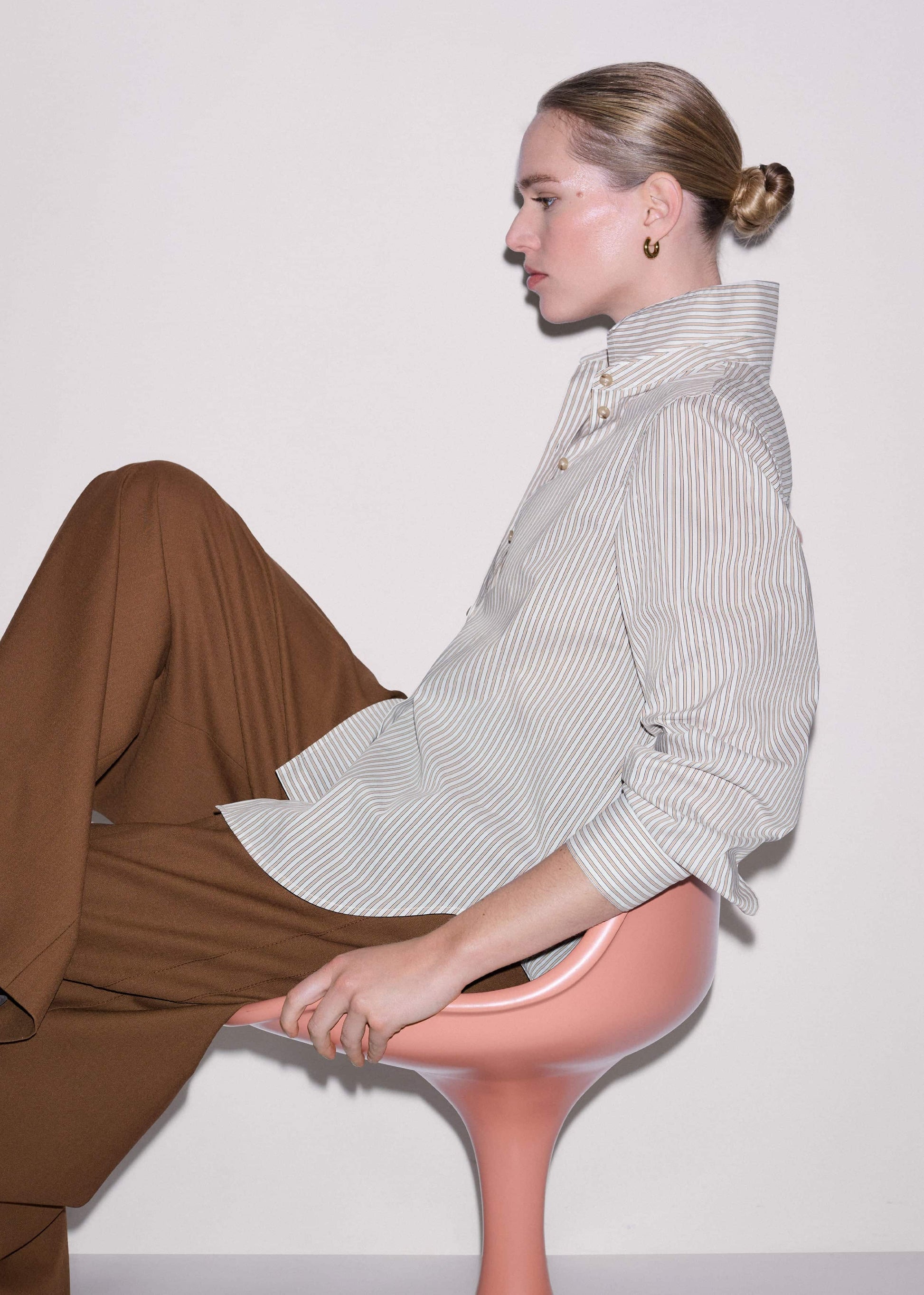 ME and EM Clothing White Stripe Relaxed Forever Shirt