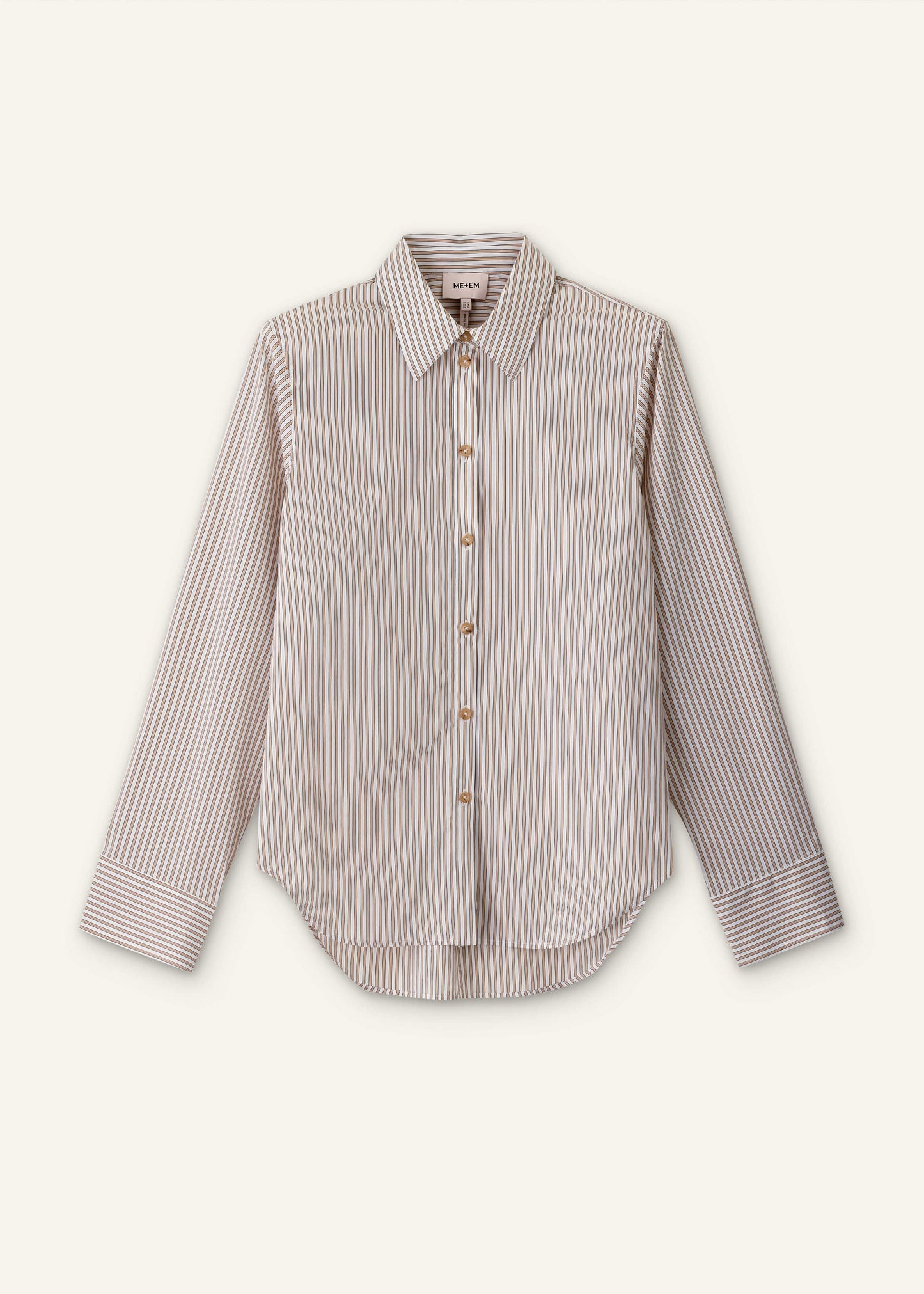 ME and EM Clothing White Stripe Relaxed Forever Shirt