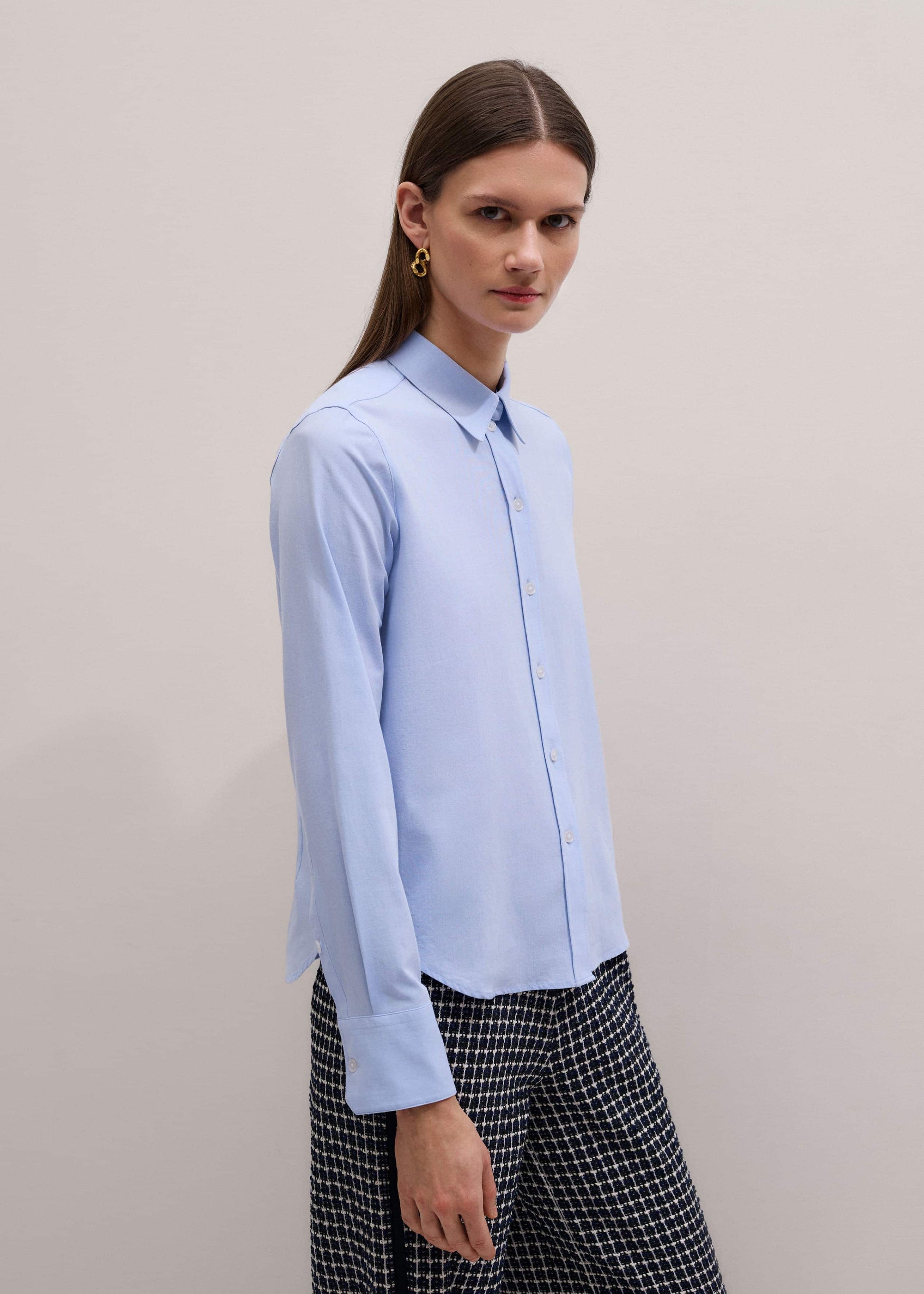 ME and EM Clothing Blue Travel Layering Shirt