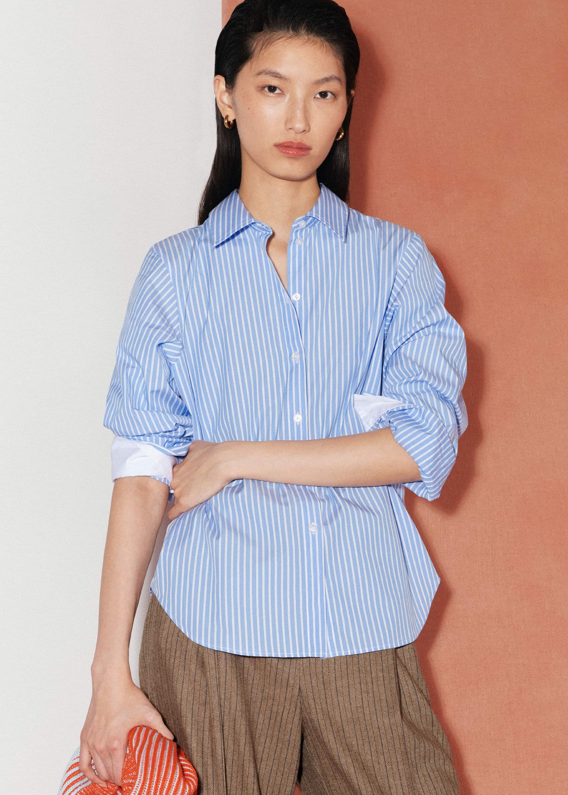 ME and EM Clothing Blue Double Cuff Relaxed Forever Shirt