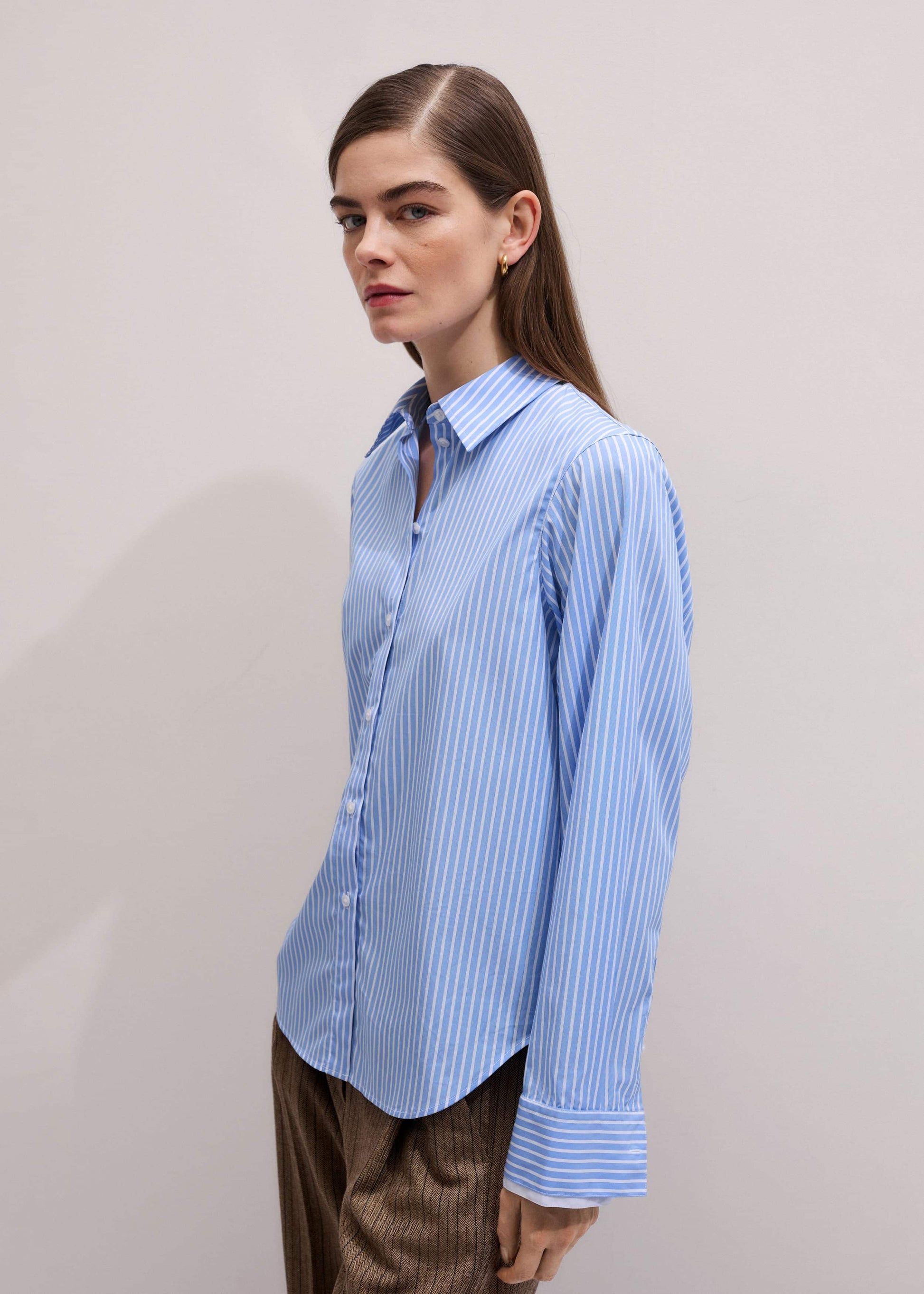 ME and EM Clothing Blue Double Cuff Relaxed Forever Shirt