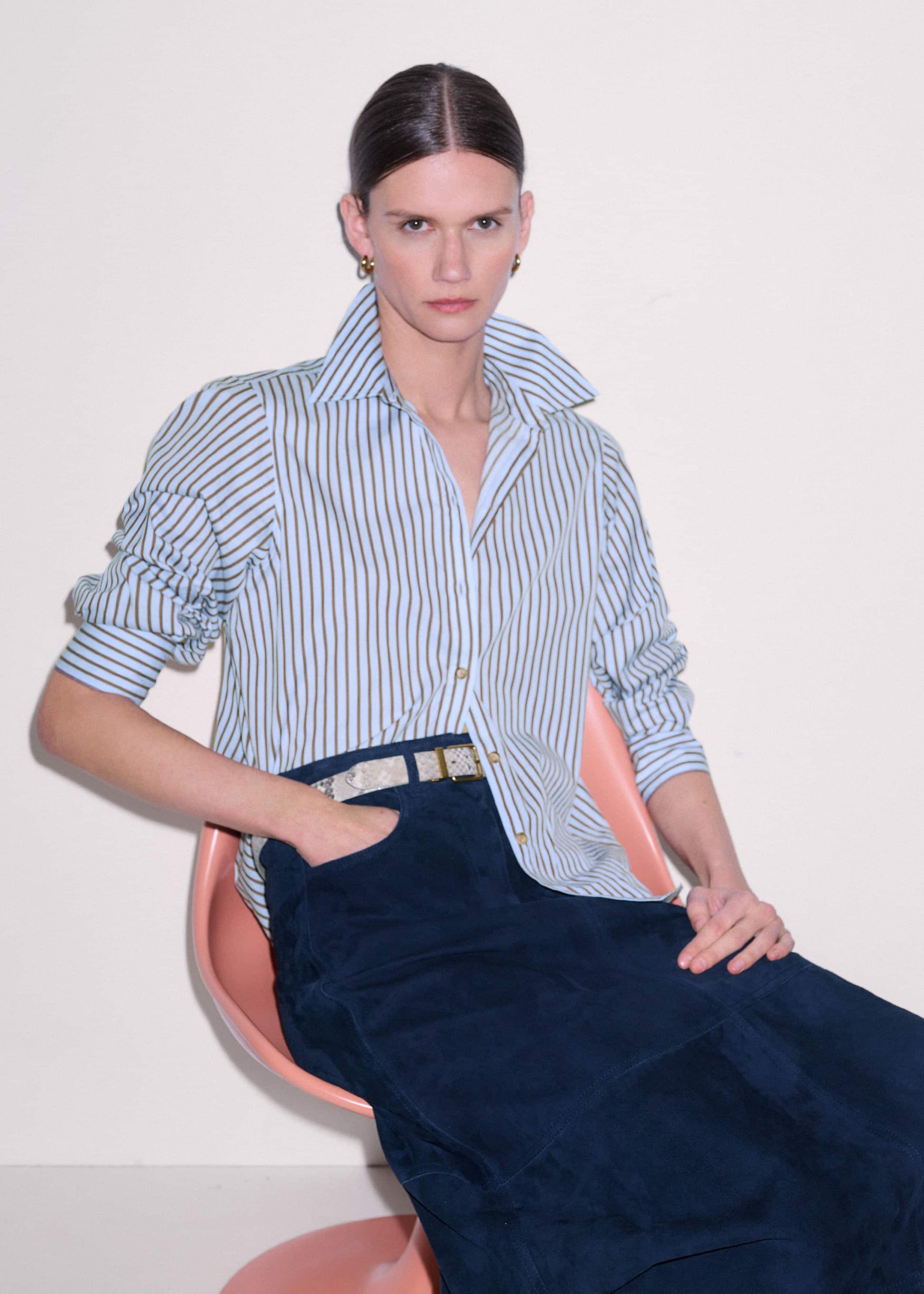 ME and EM Clothing Blue Stripe Relaxed Forever Shirt