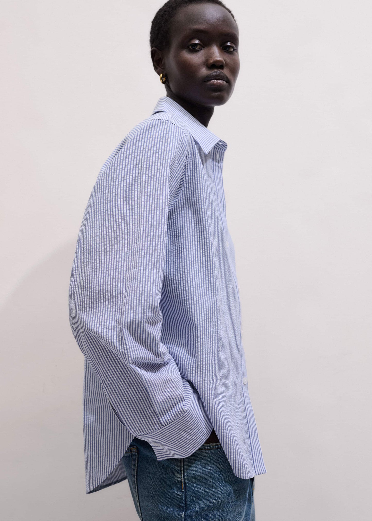 ME and EM Clothing Blue Stripe Relaxed Forever Shirt