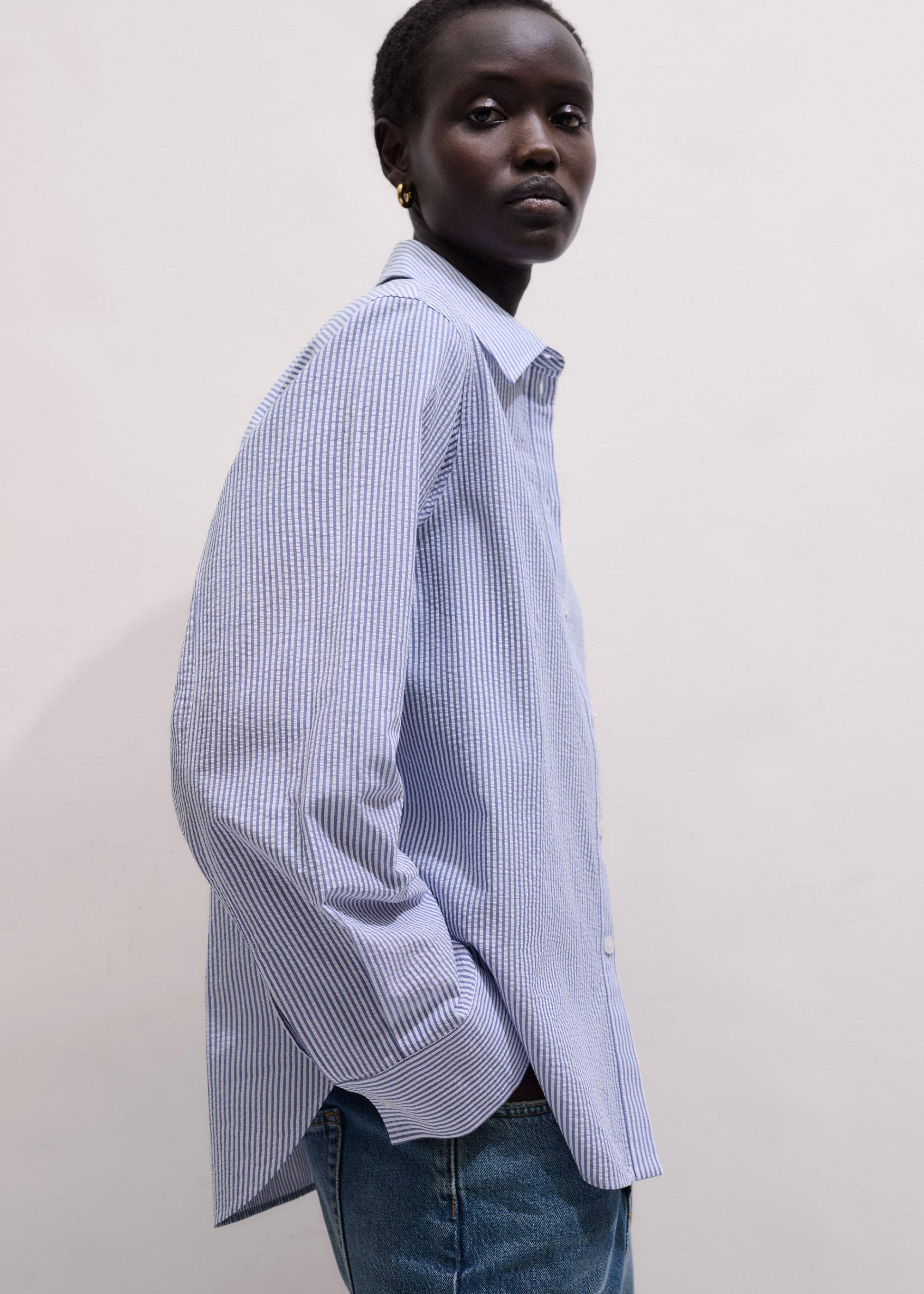 ME and EM Clothing Blue Stripe Relaxed Forever Shirt