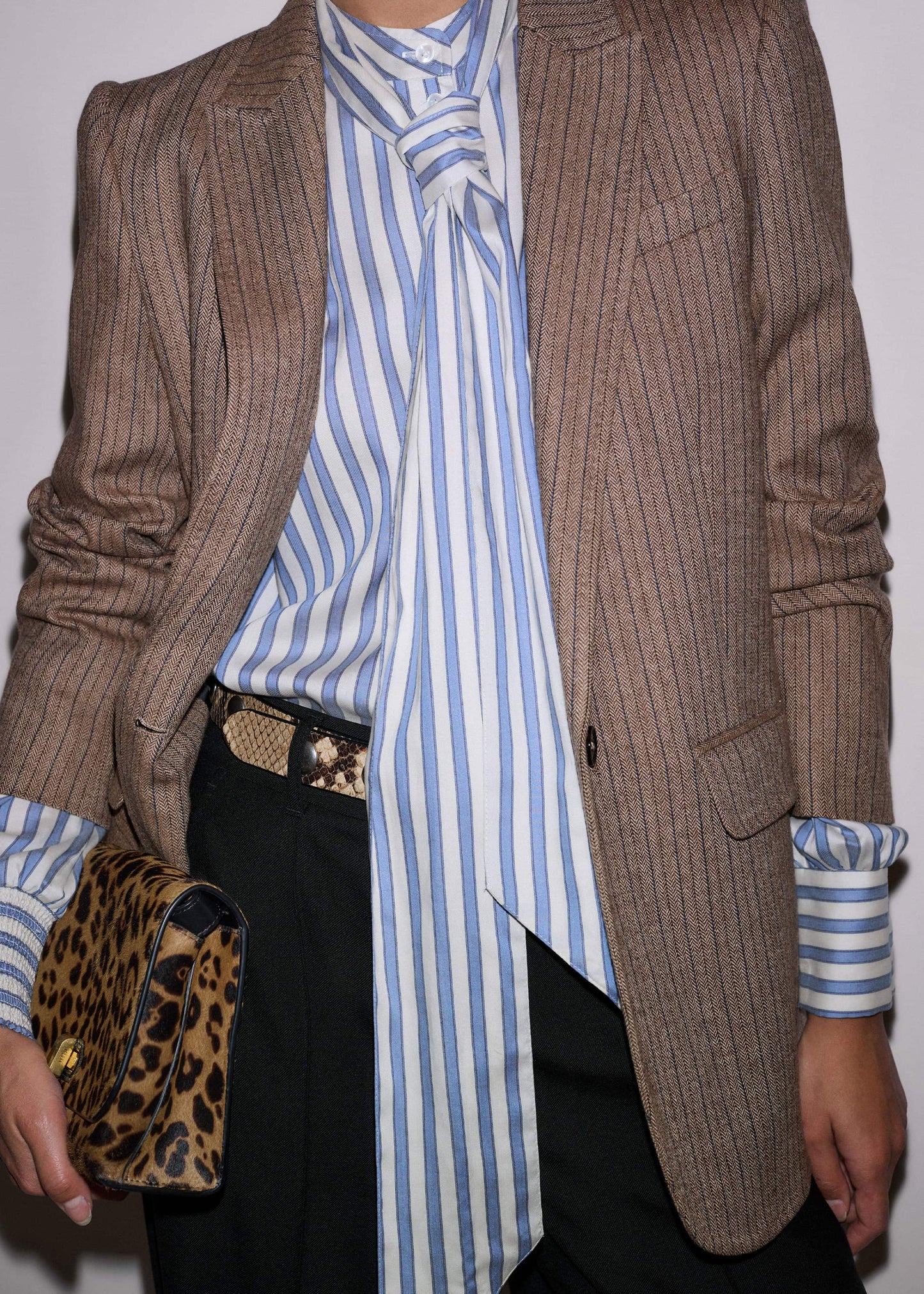 ME and EM Clothing Blue Soft Stripe Shirt + Neck Tie