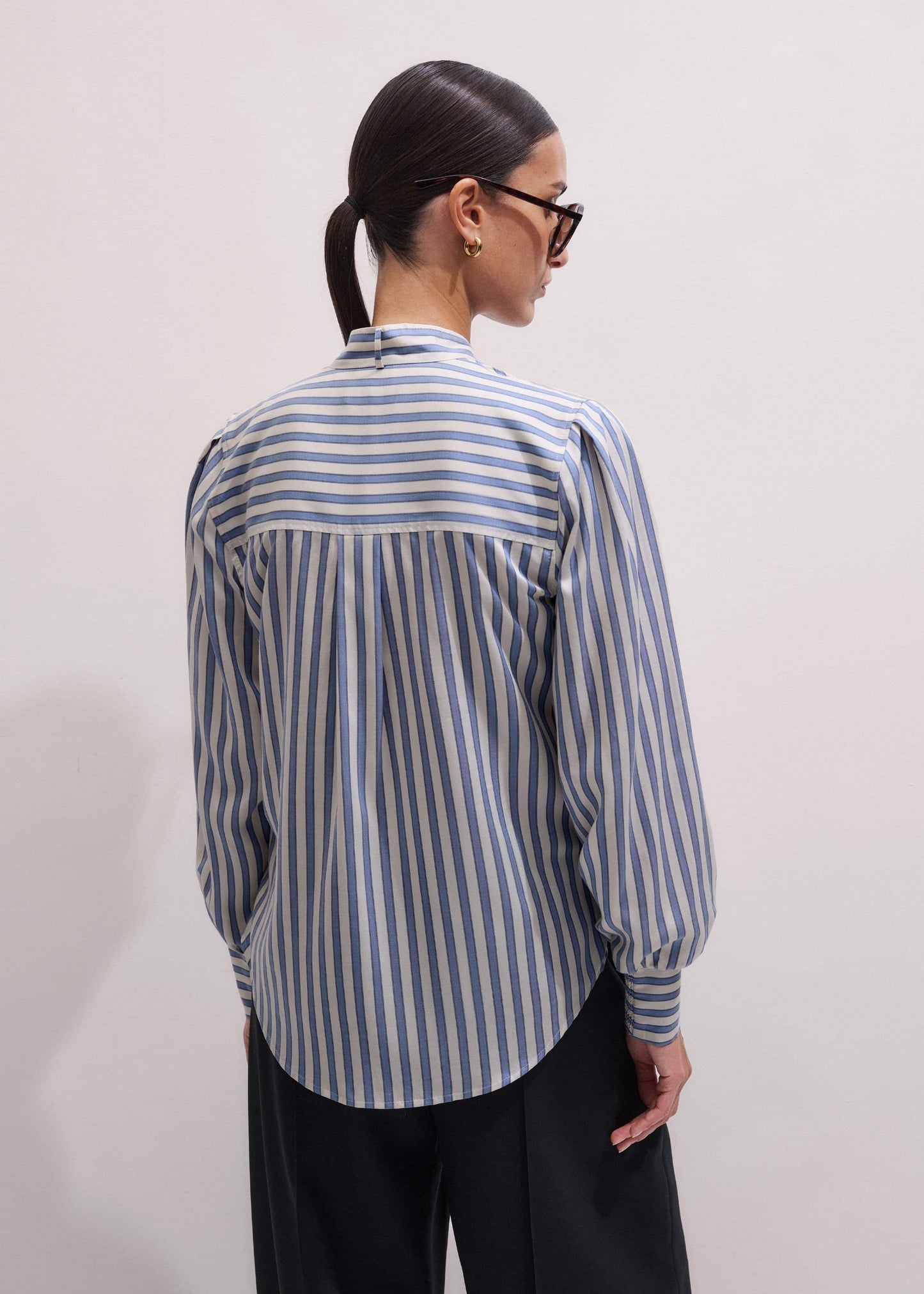 ME and EM Clothing Blue Soft Stripe Shirt + Neck Tie