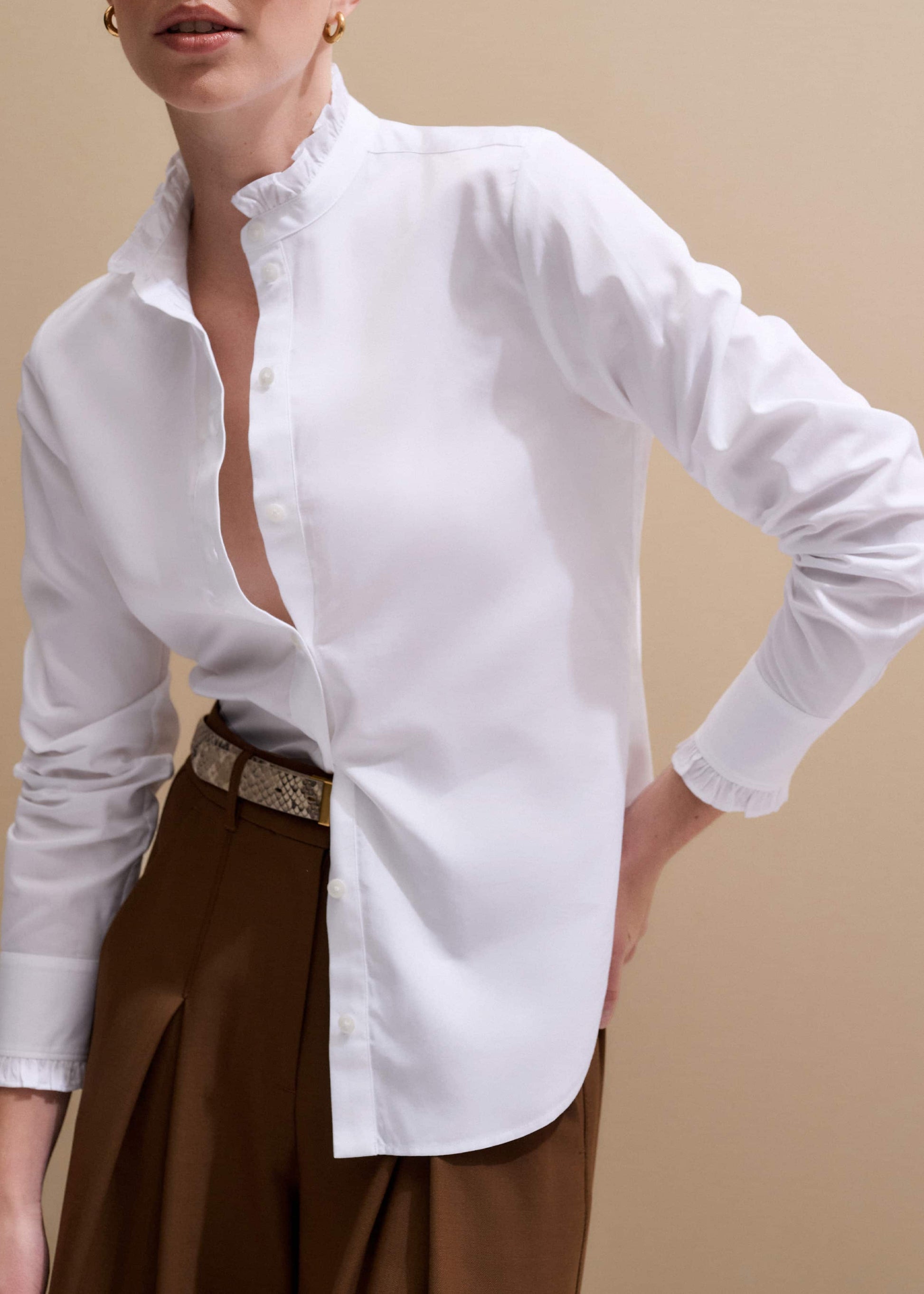 ME and EM Clothing White Impossibly Soft Feminine Shirt