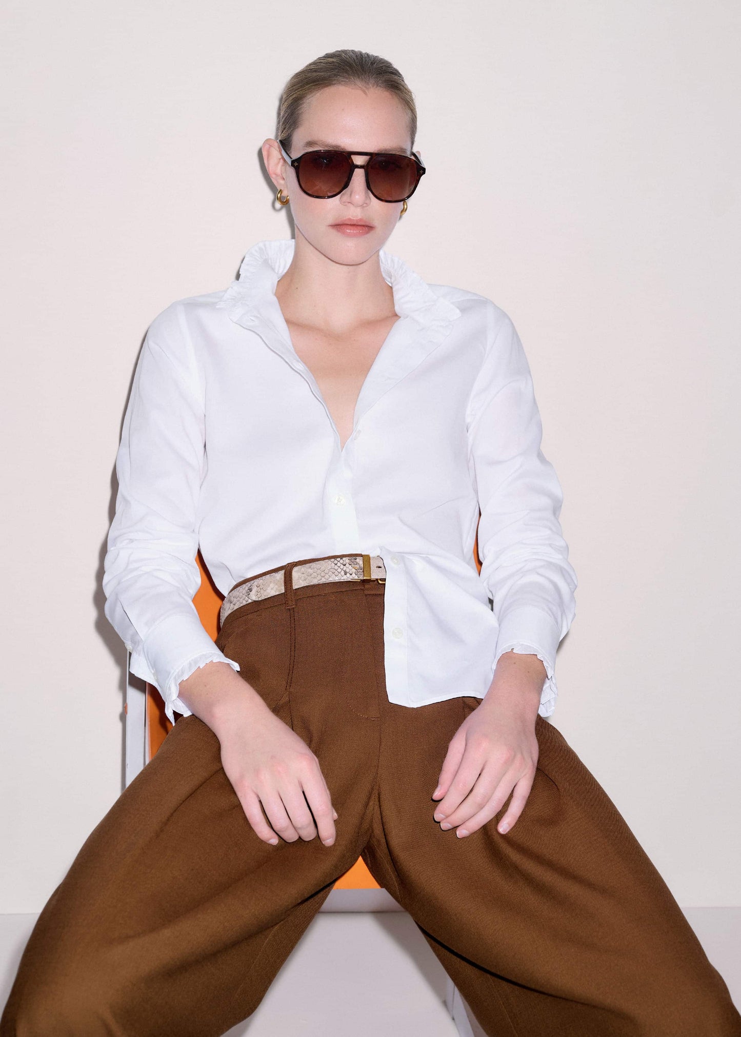 ME and EM Clothing White Impossibly Soft Feminine Shirt