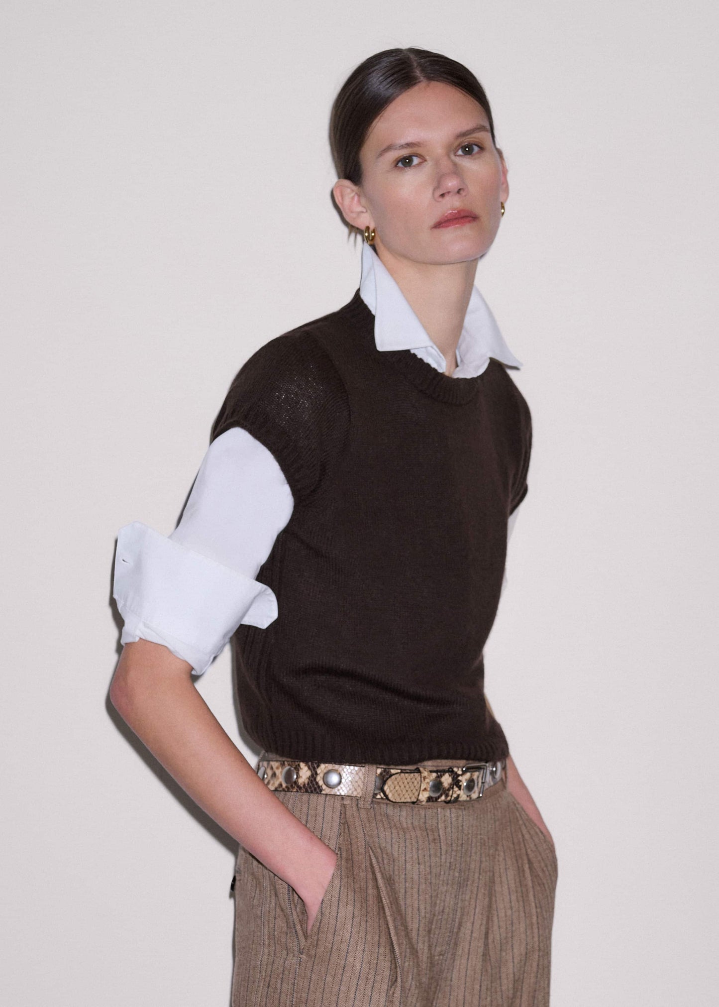 ME and EM Clothing White Travel Layering Shirt