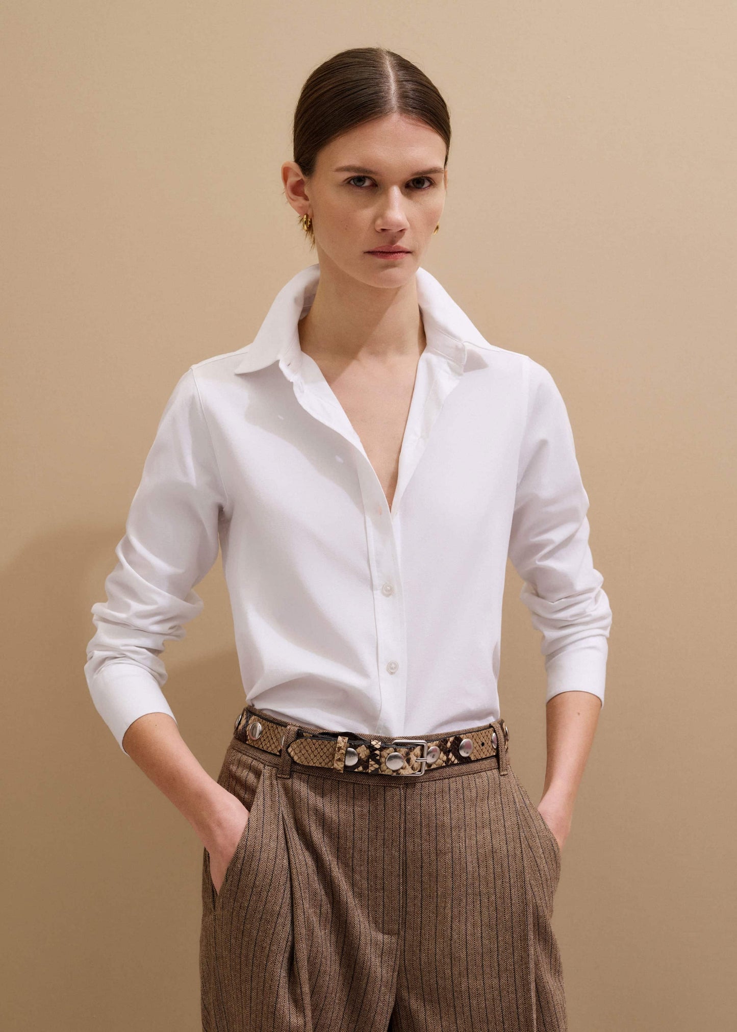 ME and EM Clothing White Travel Layering Shirt
