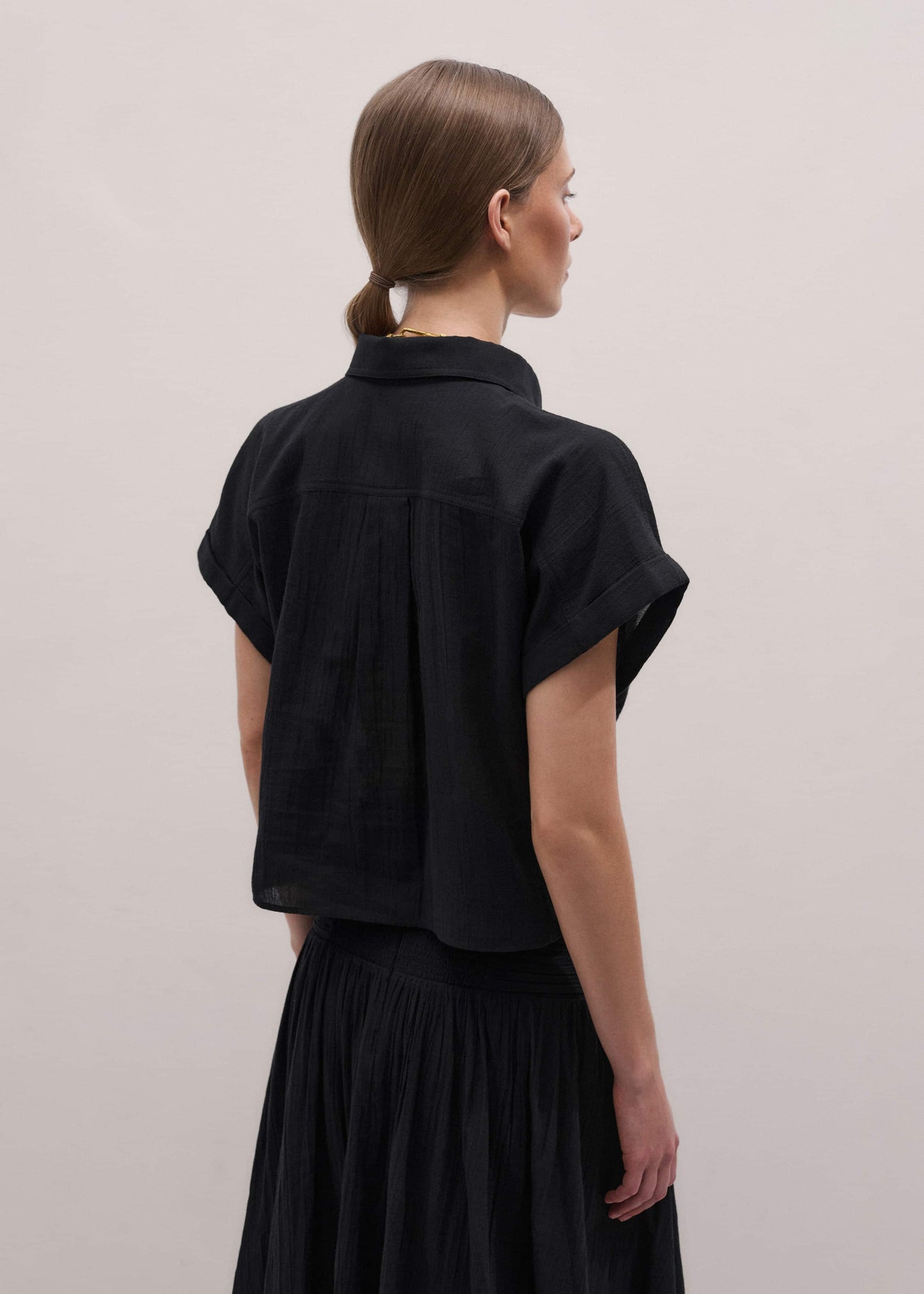 ME and EM Clothing Black Tie Front Beach Shirt