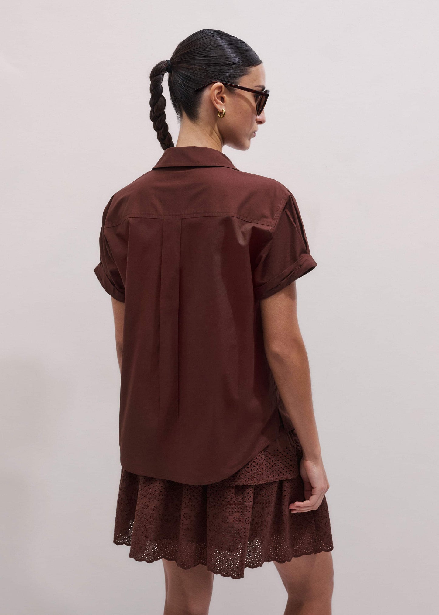 ME and EM Clothing Cinnamon Brown Turn-Up Cuff Shirt