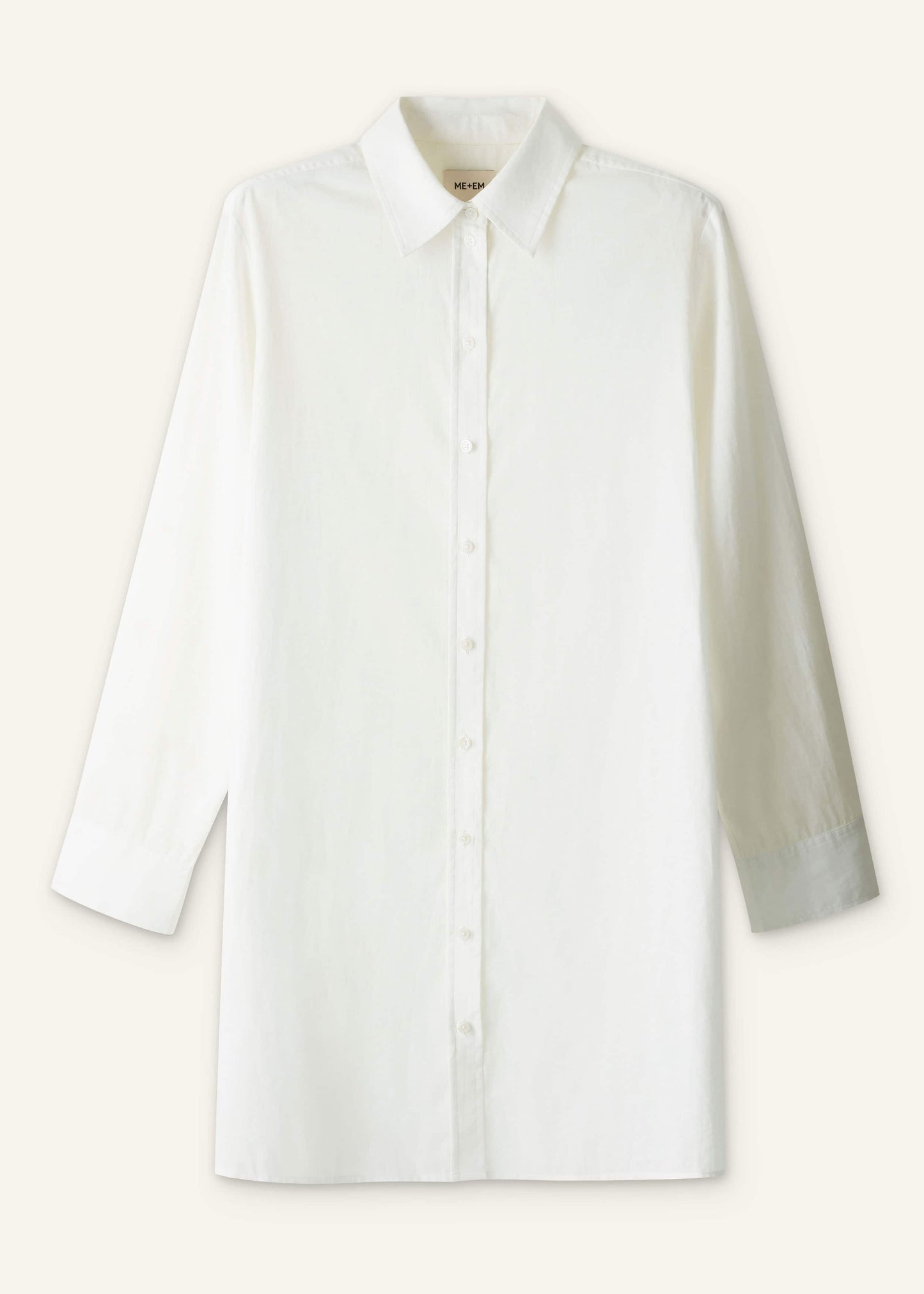 ME and EM Clothing White Relaxed Short Swing Shirt Dress
