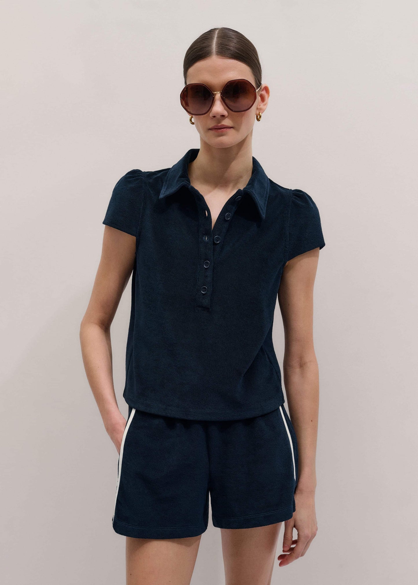 ME and EM Clothing Navy Sporty Smart Polo Top
