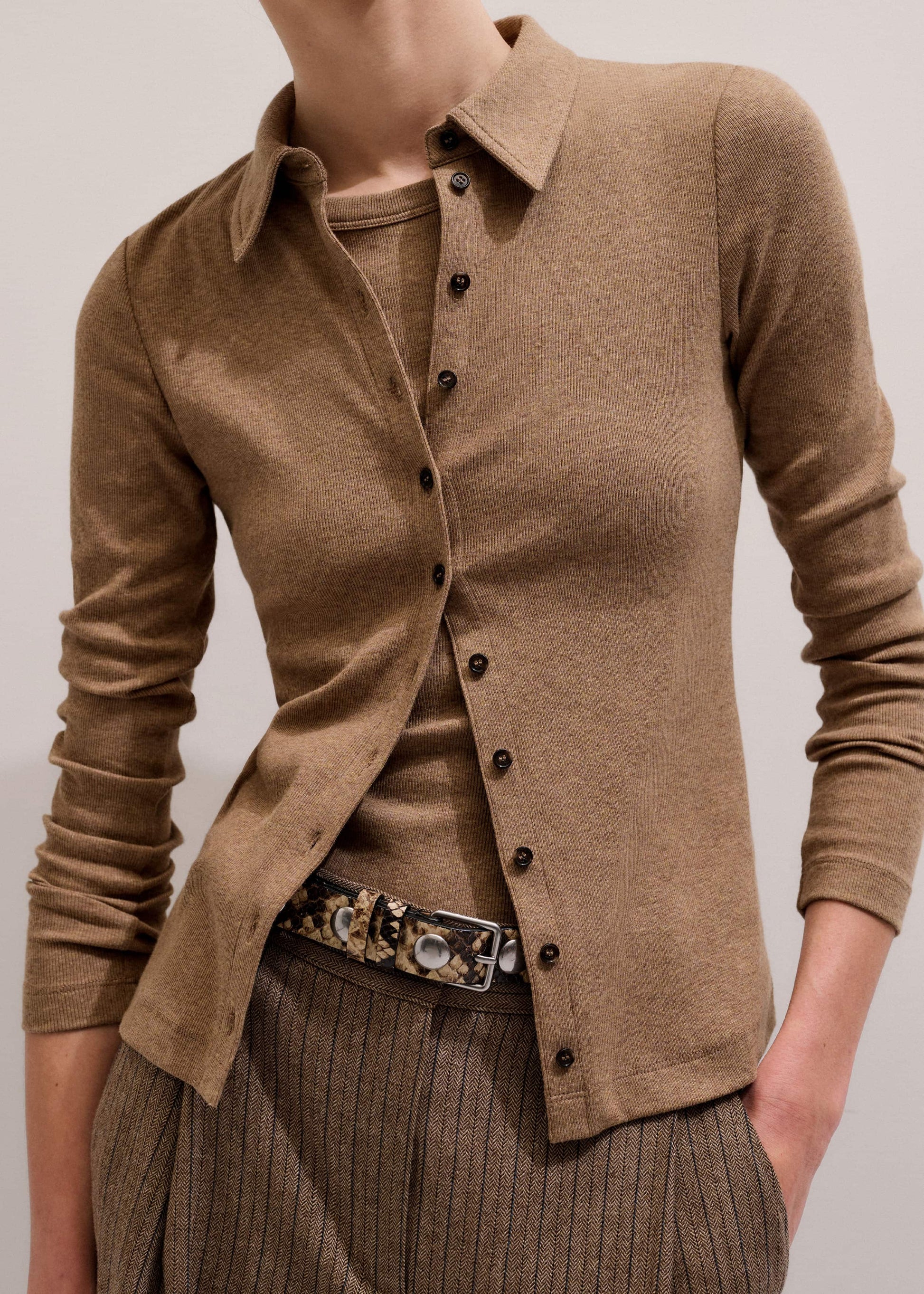 ME and EM Clothing Brown Ultimate Rib Shirt