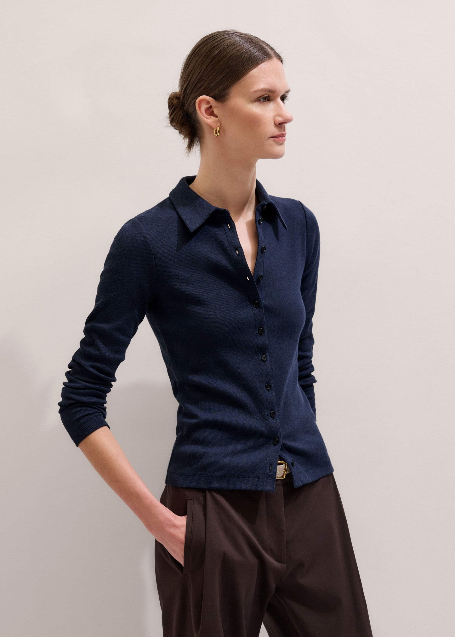 ME and EM Clothing Navy Perfect Basic Shirt