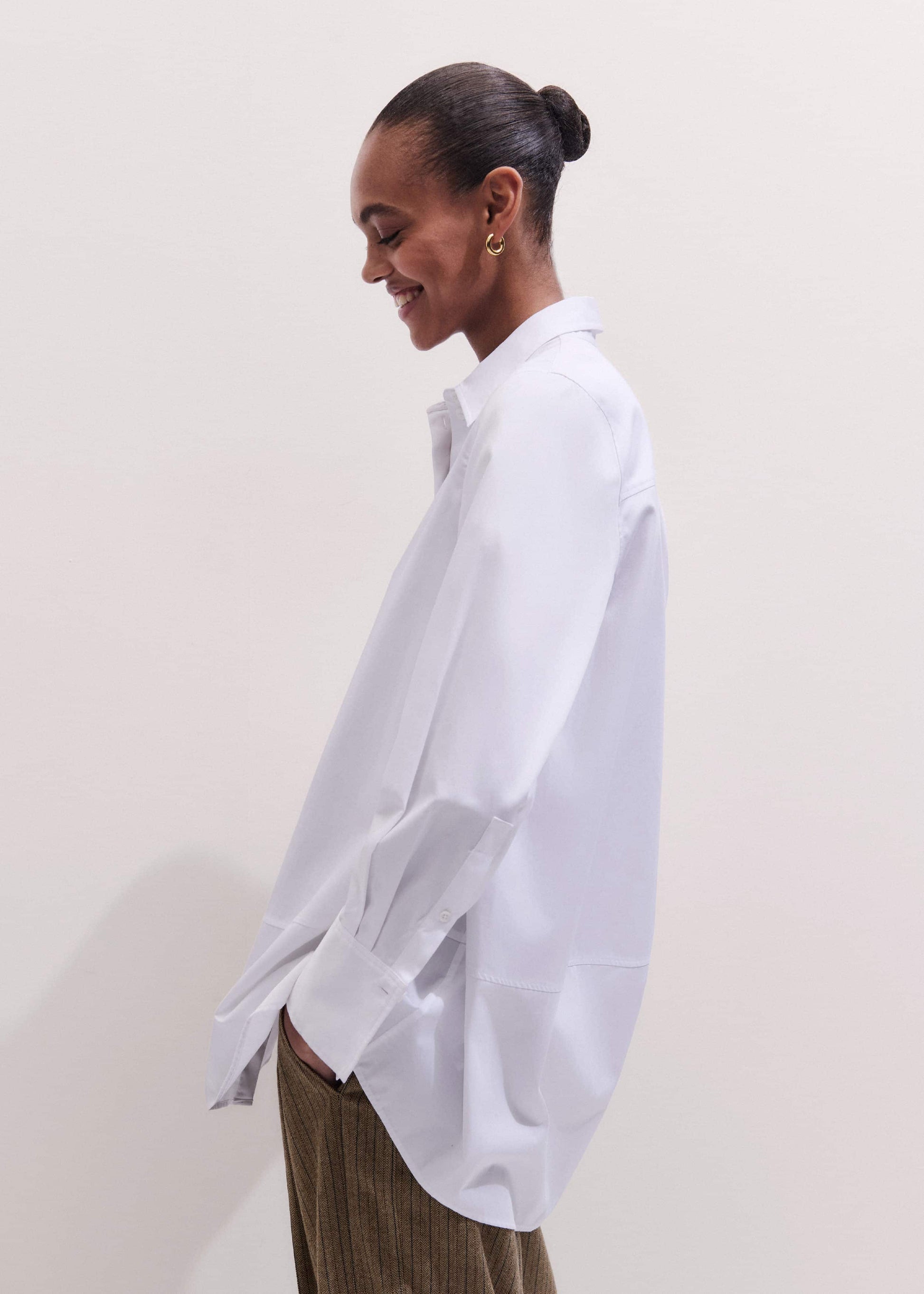 ME and EM Clothing White Clever Oversized Shirt