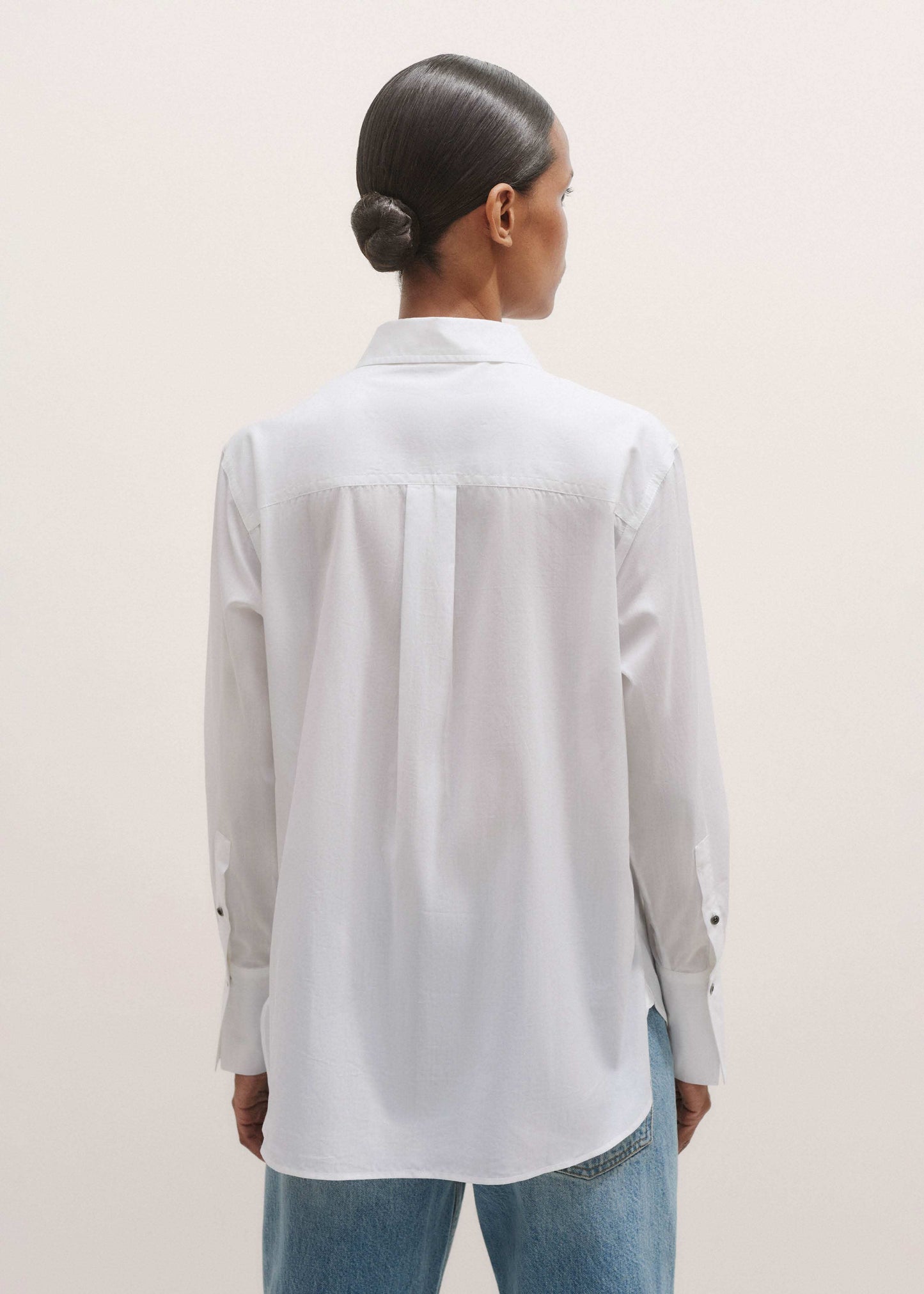 ME and EM Clothing White Relaxed Tux Shirt
