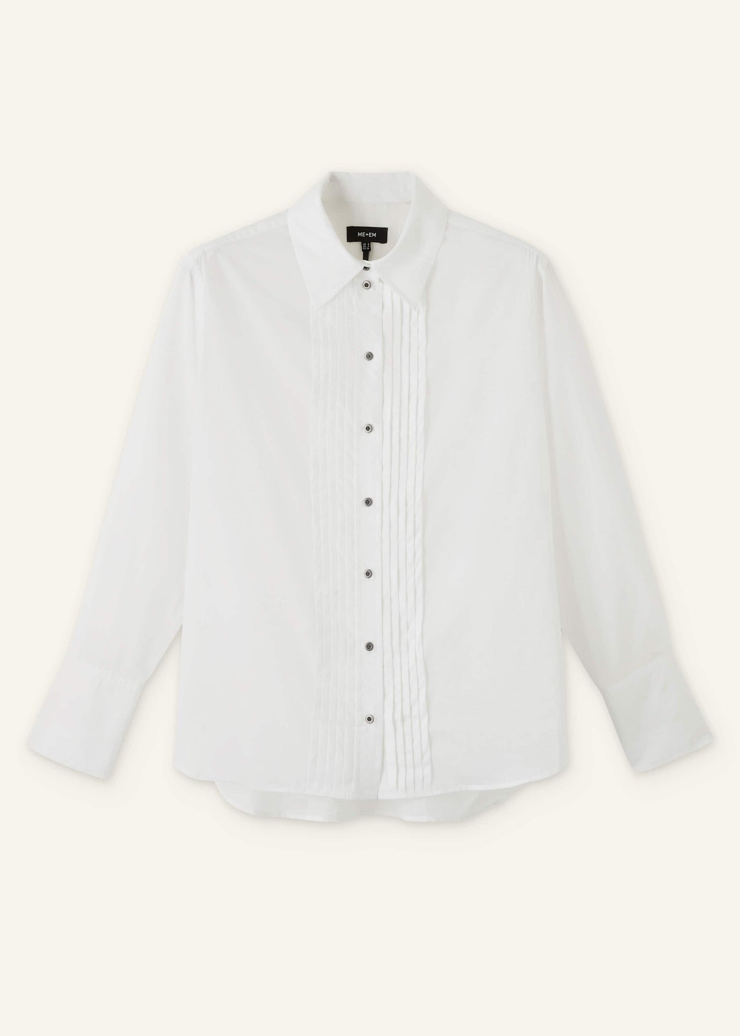 ME and EM Clothing White Relaxed Tux Shirt