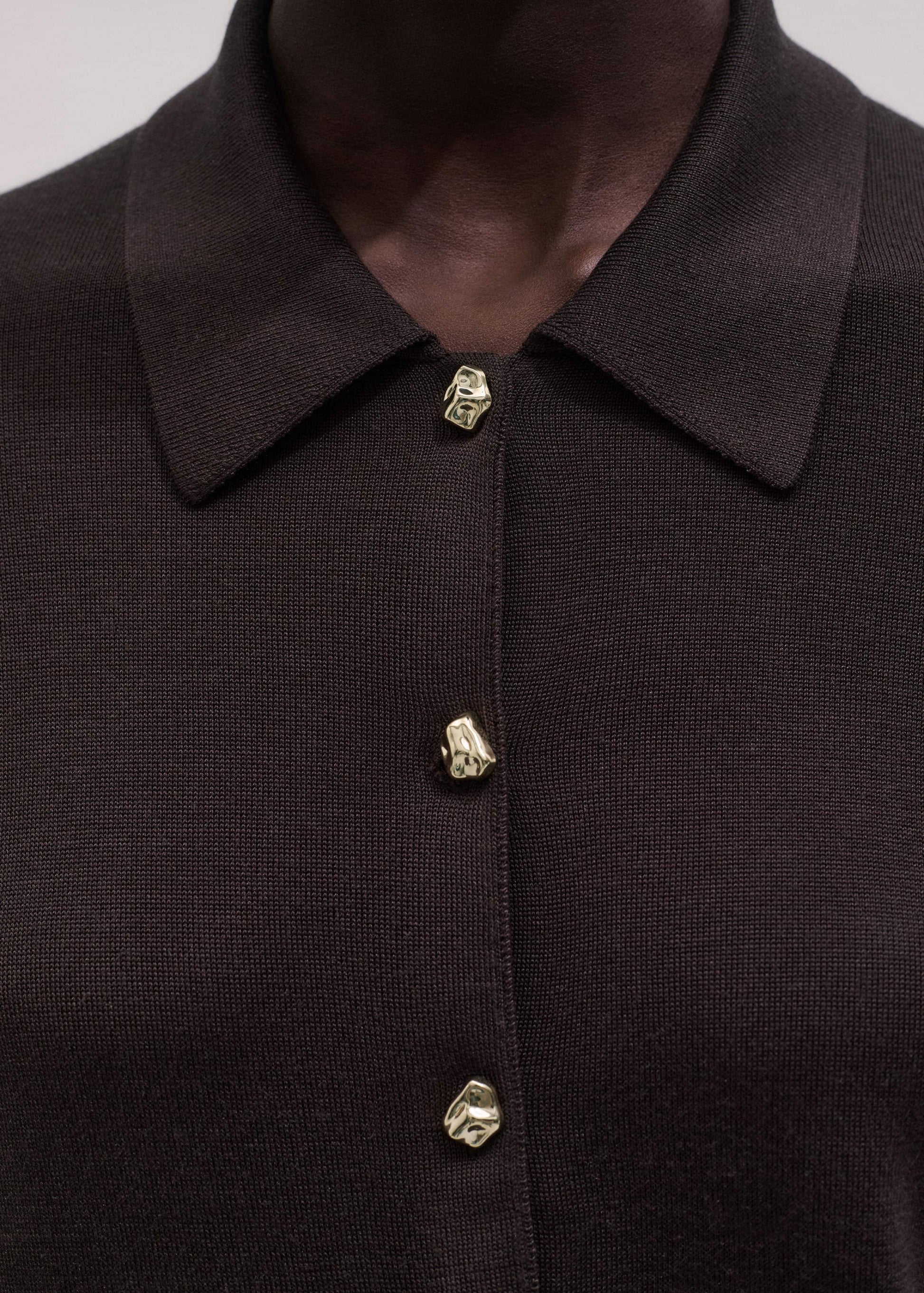 ME and EM Clothing Brown Luxe Knit Slim Shirt
