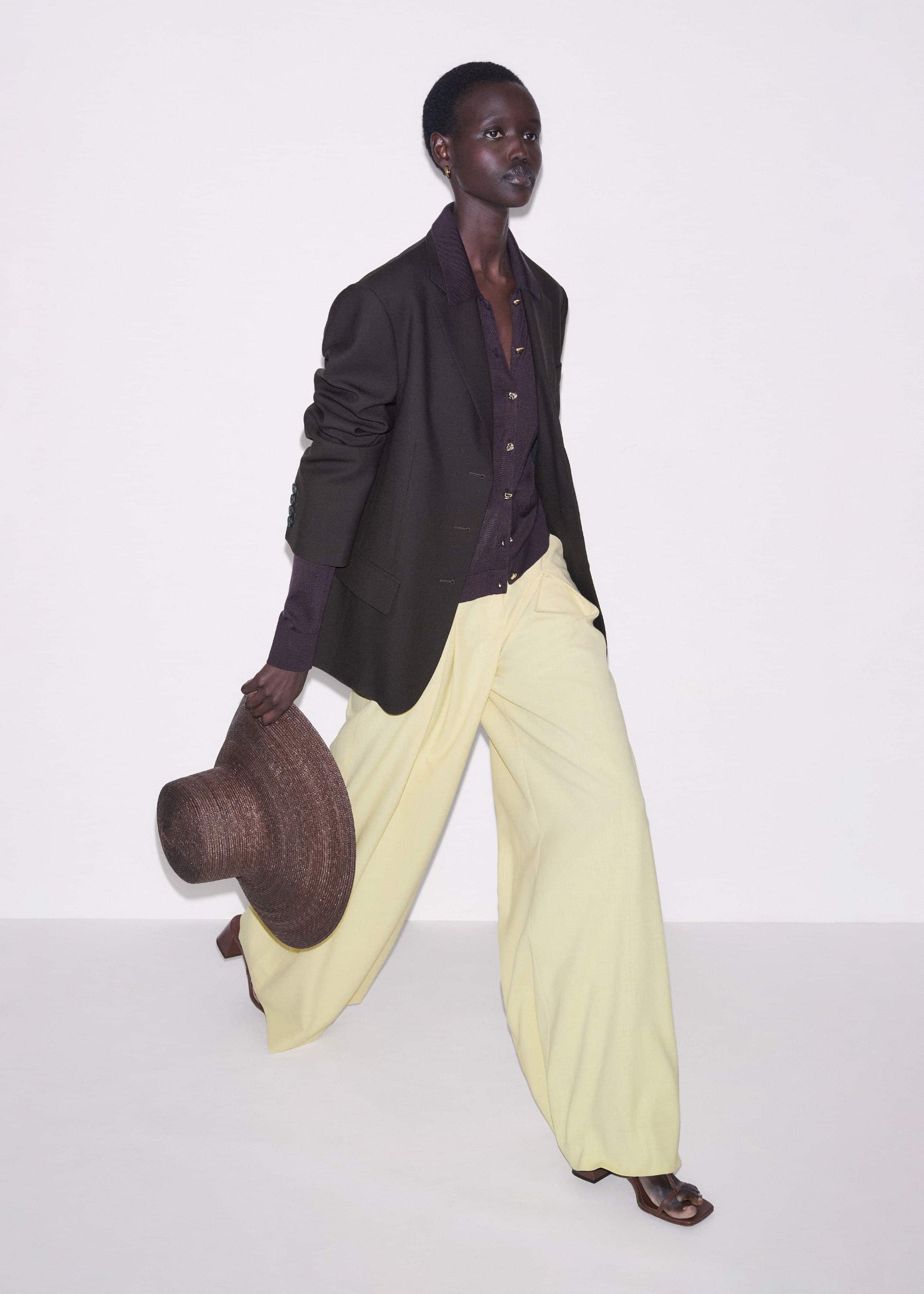ME and EM Clothing Brown Luxe Knit Slim Shirt