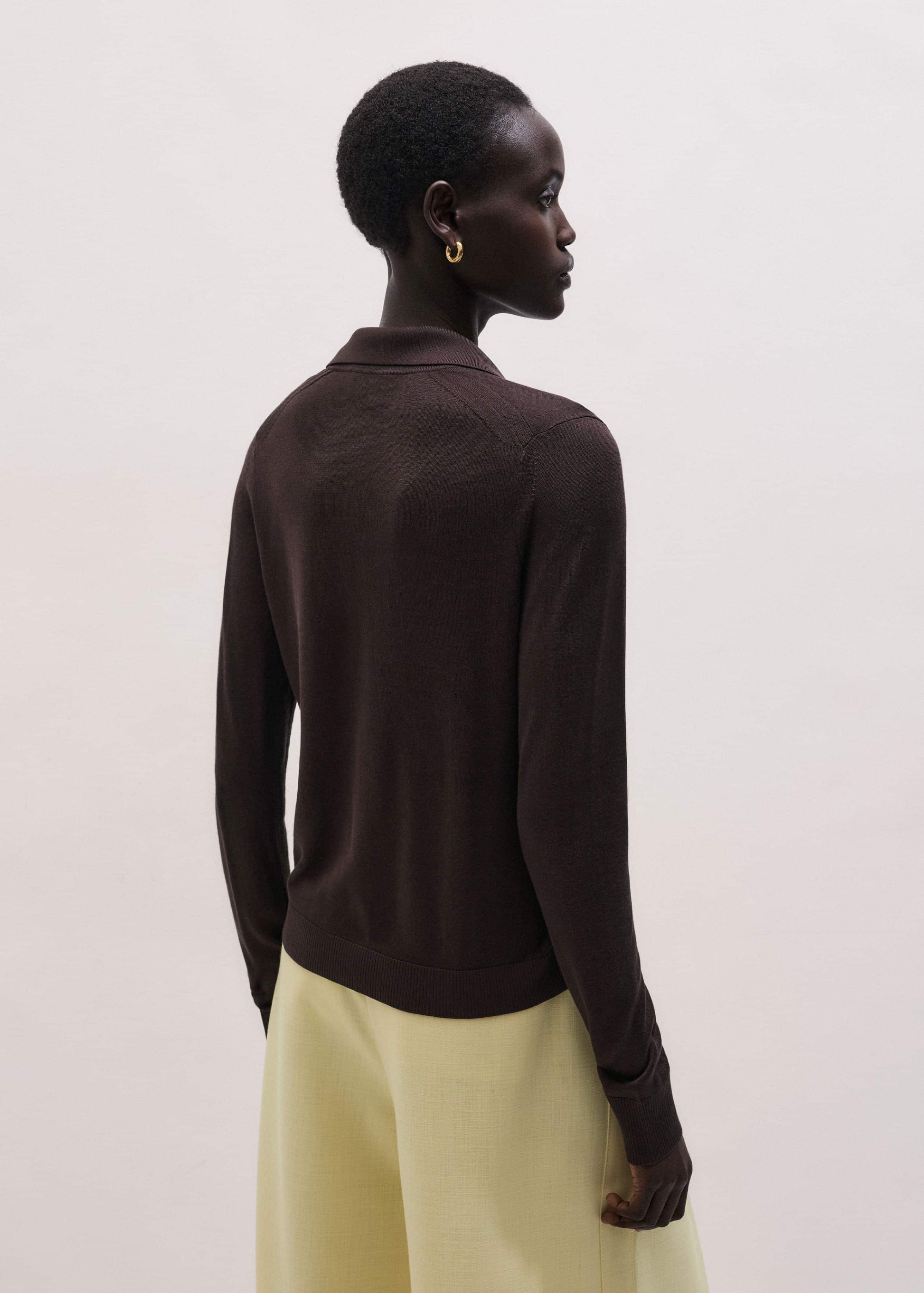 ME and EM Clothing Brown Luxe Knit Slim Shirt