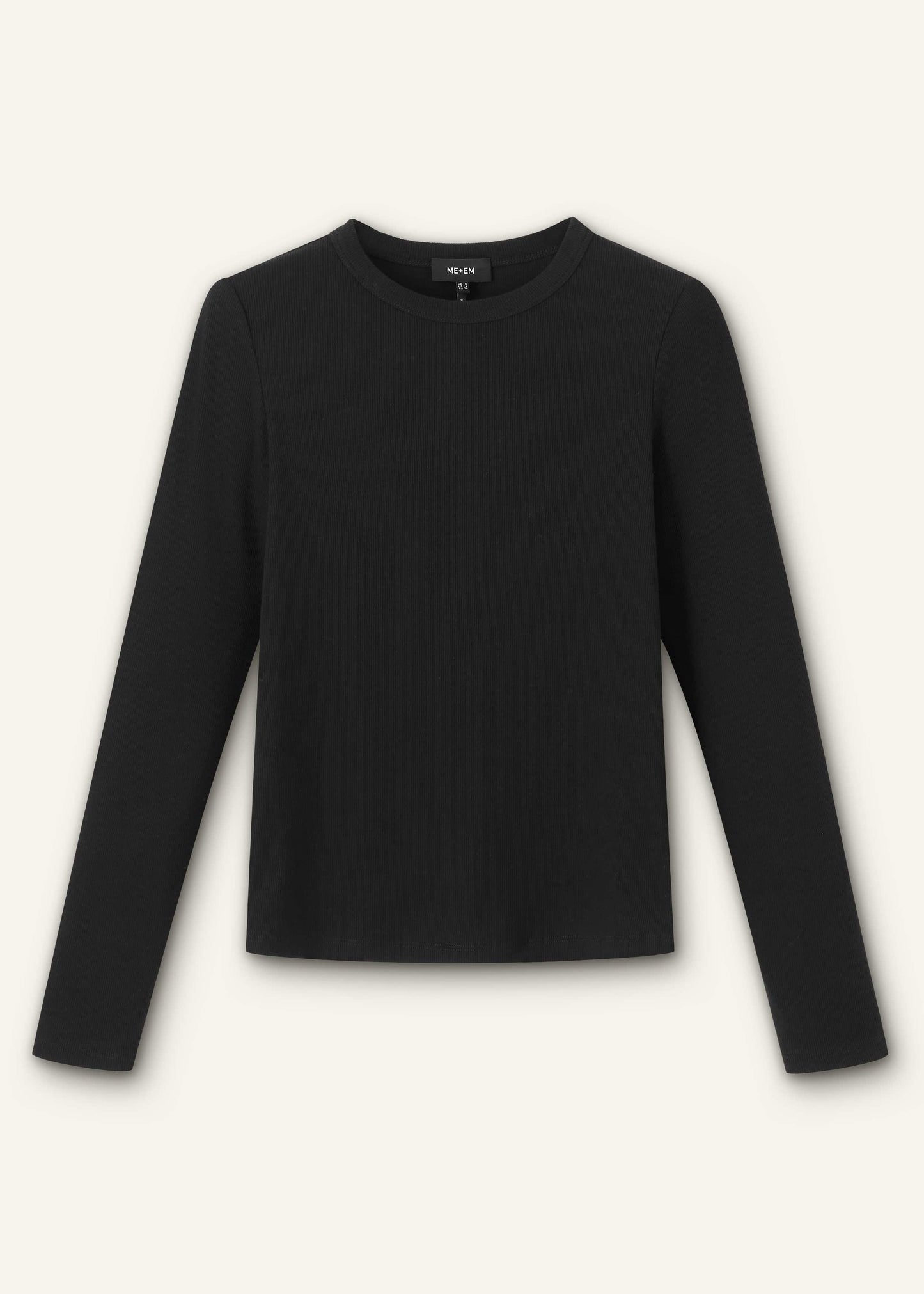 ME and EM Clothing Black Cotton Rib Perfect Basic Top