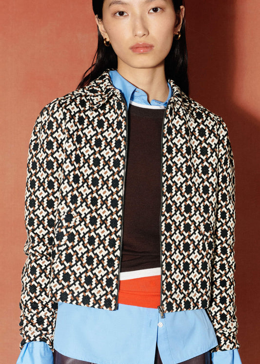 ME and EM Clothing Navy Graphic Jacquard Zip-Through Jacket