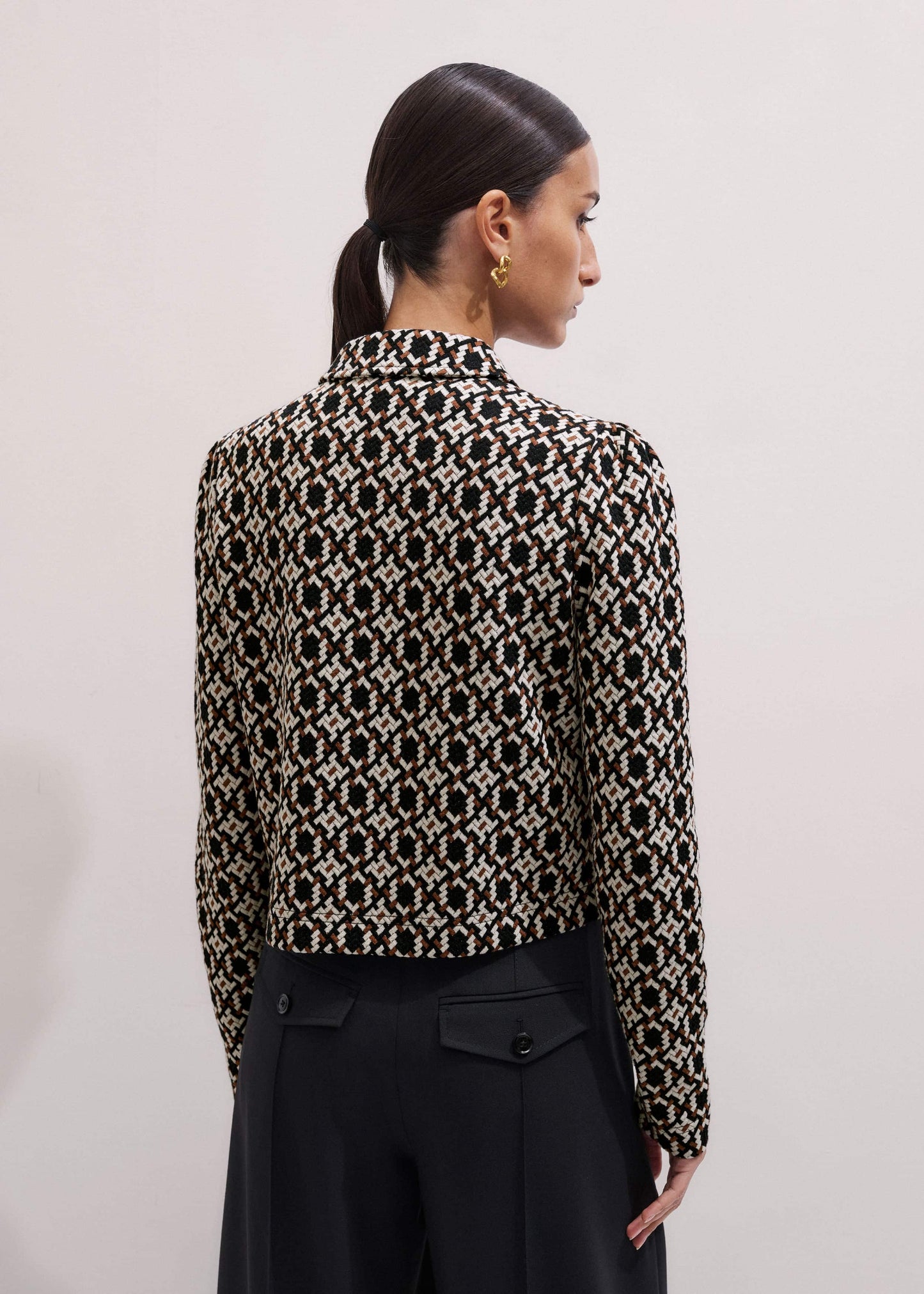 ME and EM Clothing Navy Graphic Jacquard Zip-Through Jacket