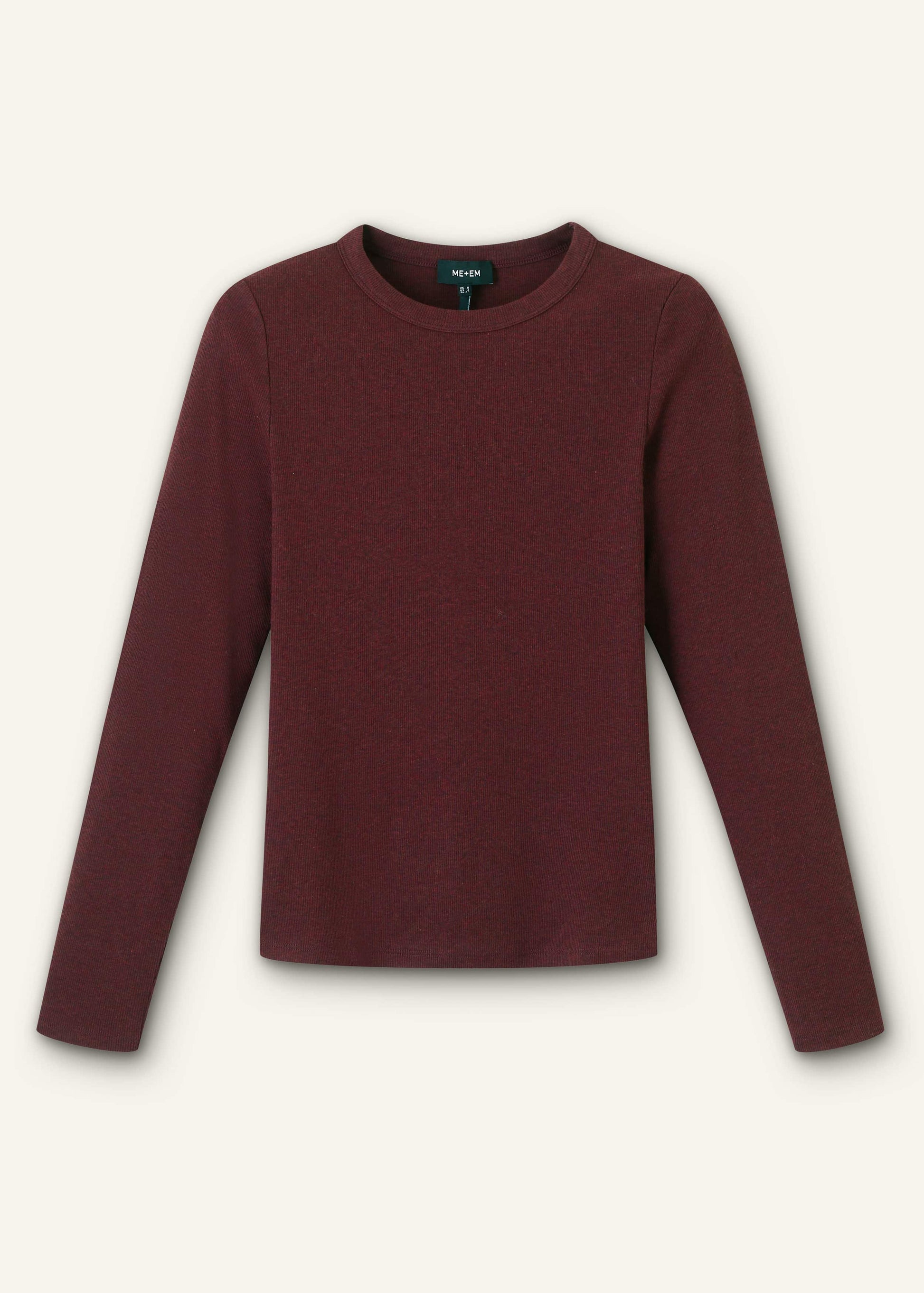 ME and EM Clothing Red Cotton Rib Perfect Basic Top