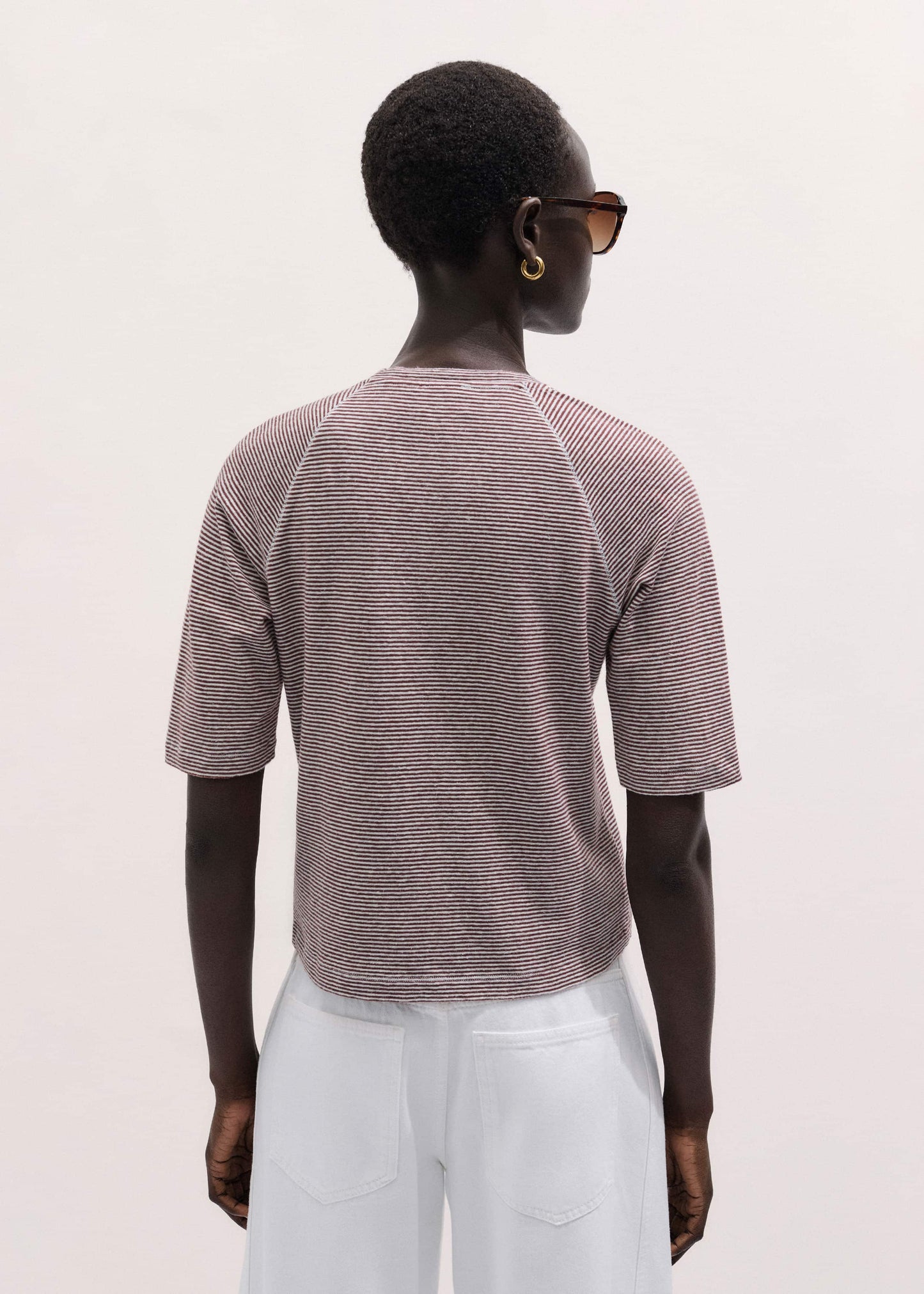 ME and EM Clothing Cinnamon Soft Washed Stripe Raglan Tee