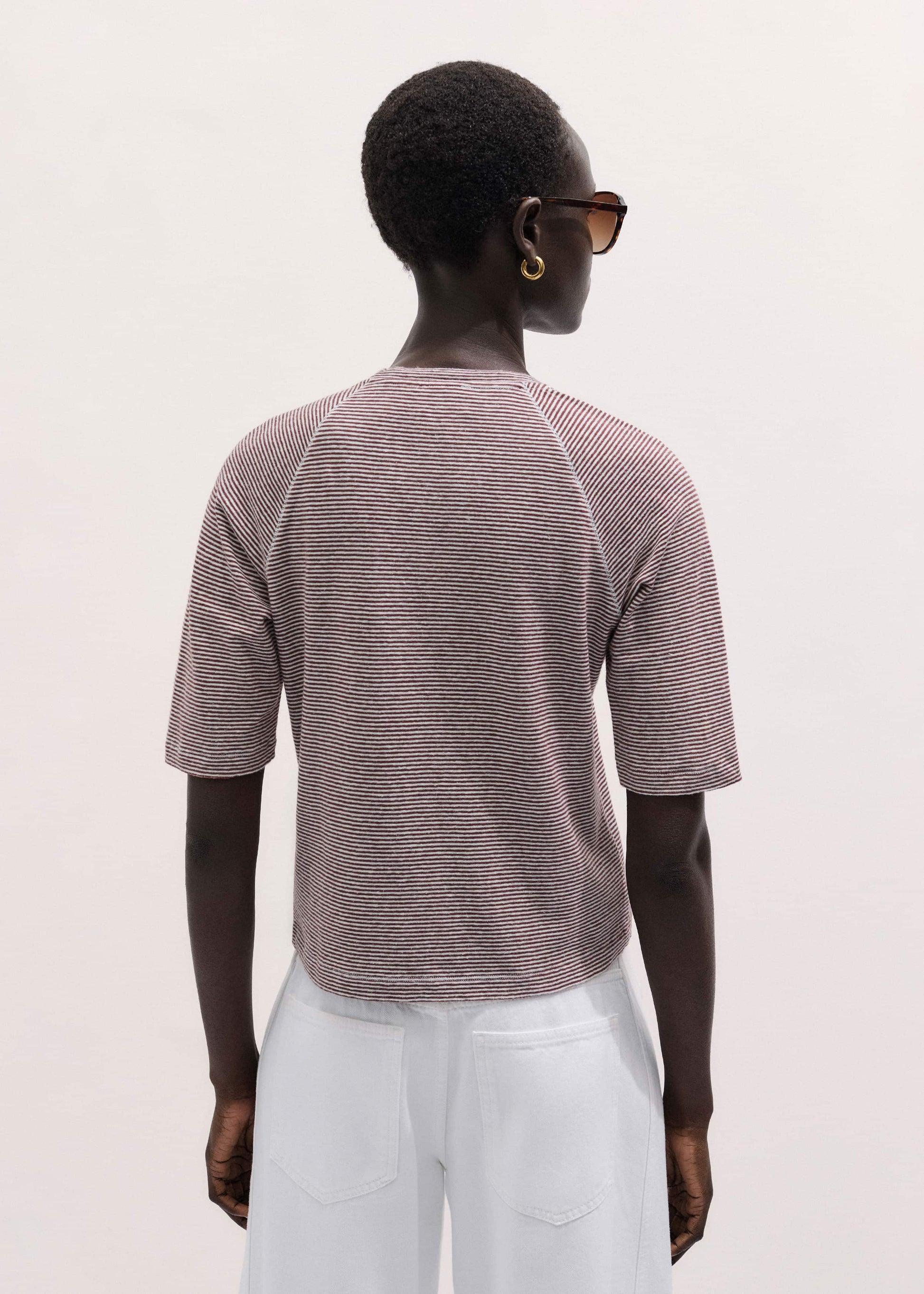 ME and EM Clothing Cinnamon Soft Washed Stripe Raglan Tee