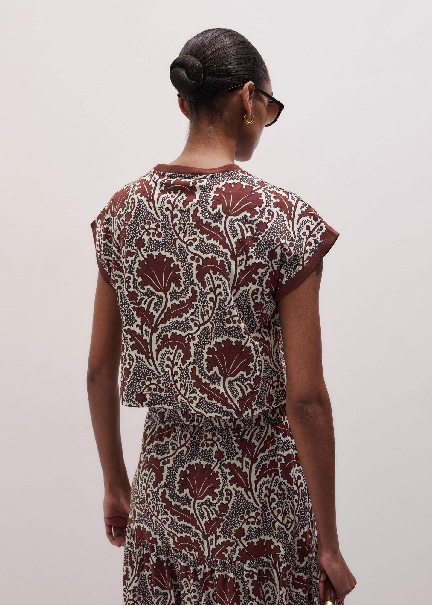ME and EM Clothing Cinnamon Rising Wildflowers Relaxed Crop Tee